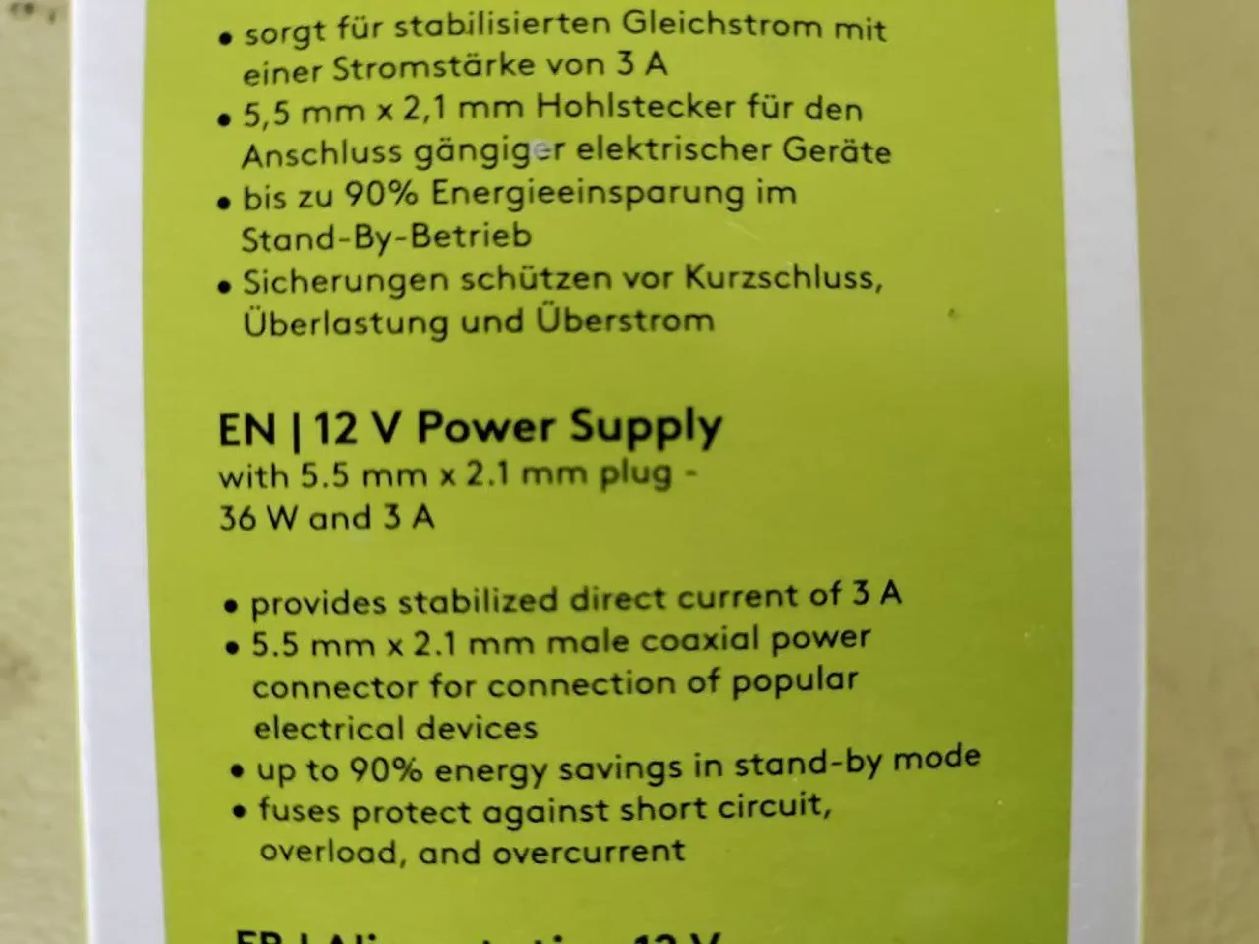 Elektronisk strømforsyning 12V/3A