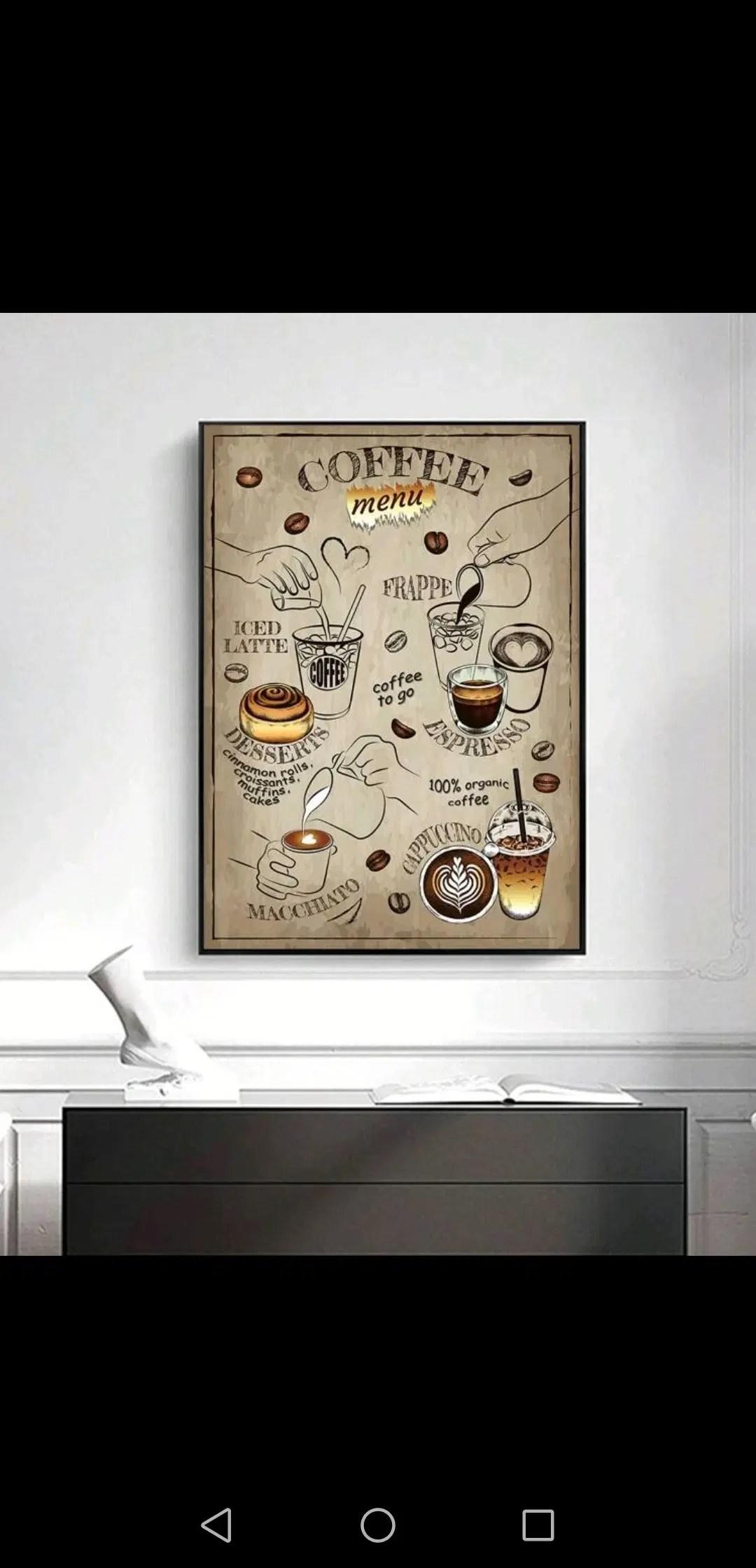 Plakat med kaffetryk