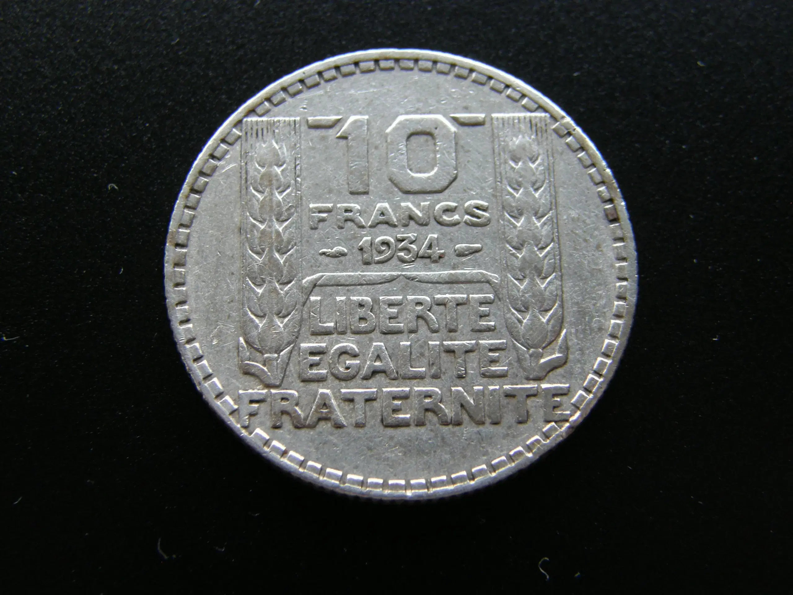 Frankrig  10 Francs  1934  Sølv  KM#878