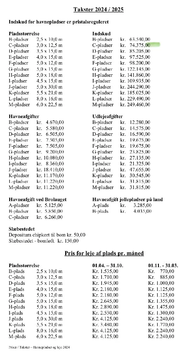 Båd plads 3x12m str C Egå Marina