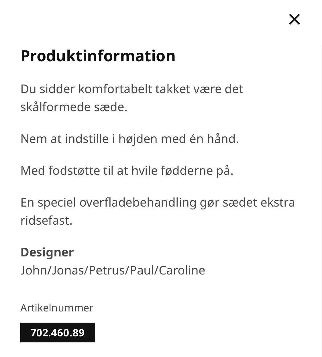 Ikea Janinge barstol