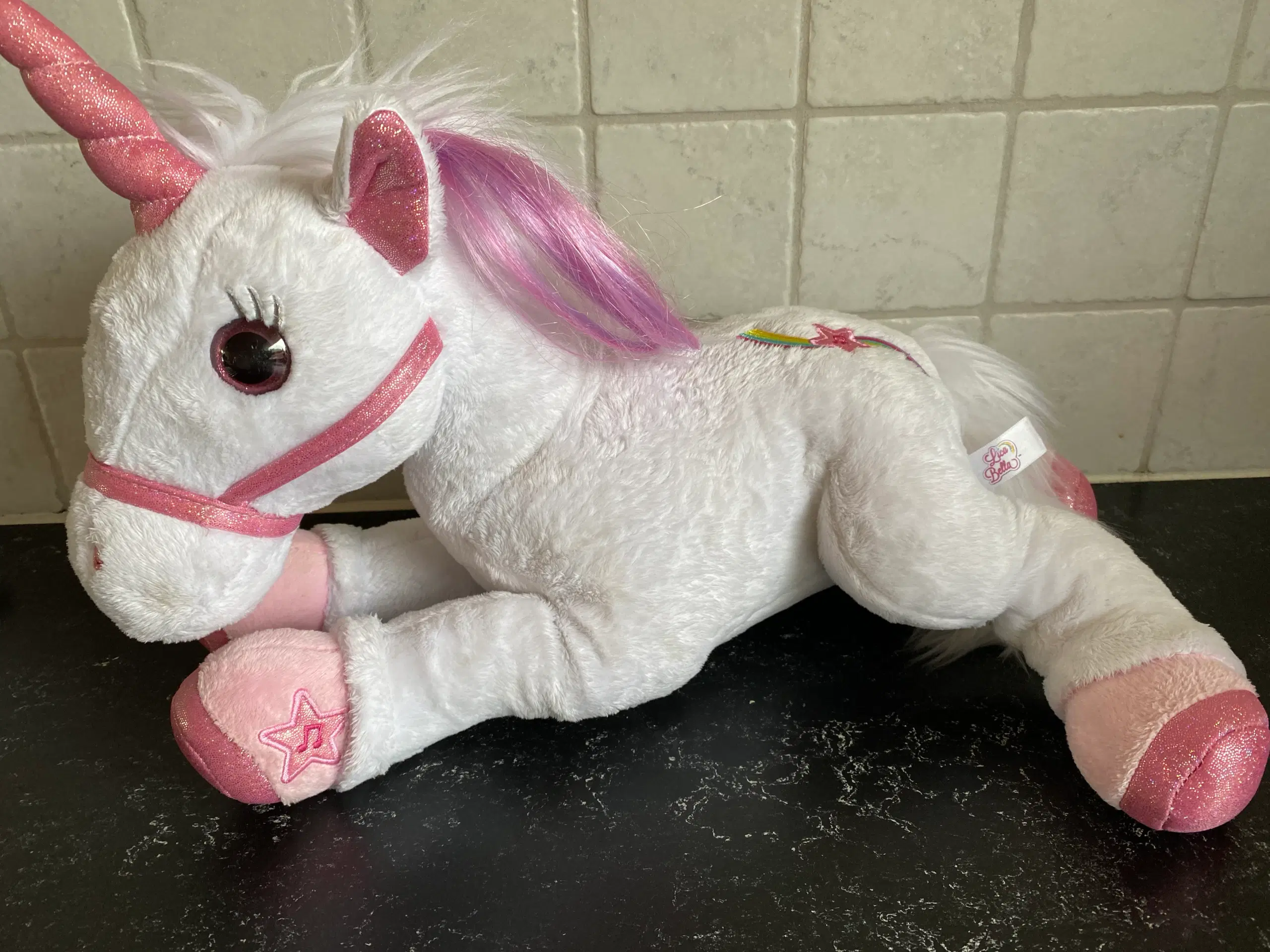 Unicorn krammedyr med lys og lyd