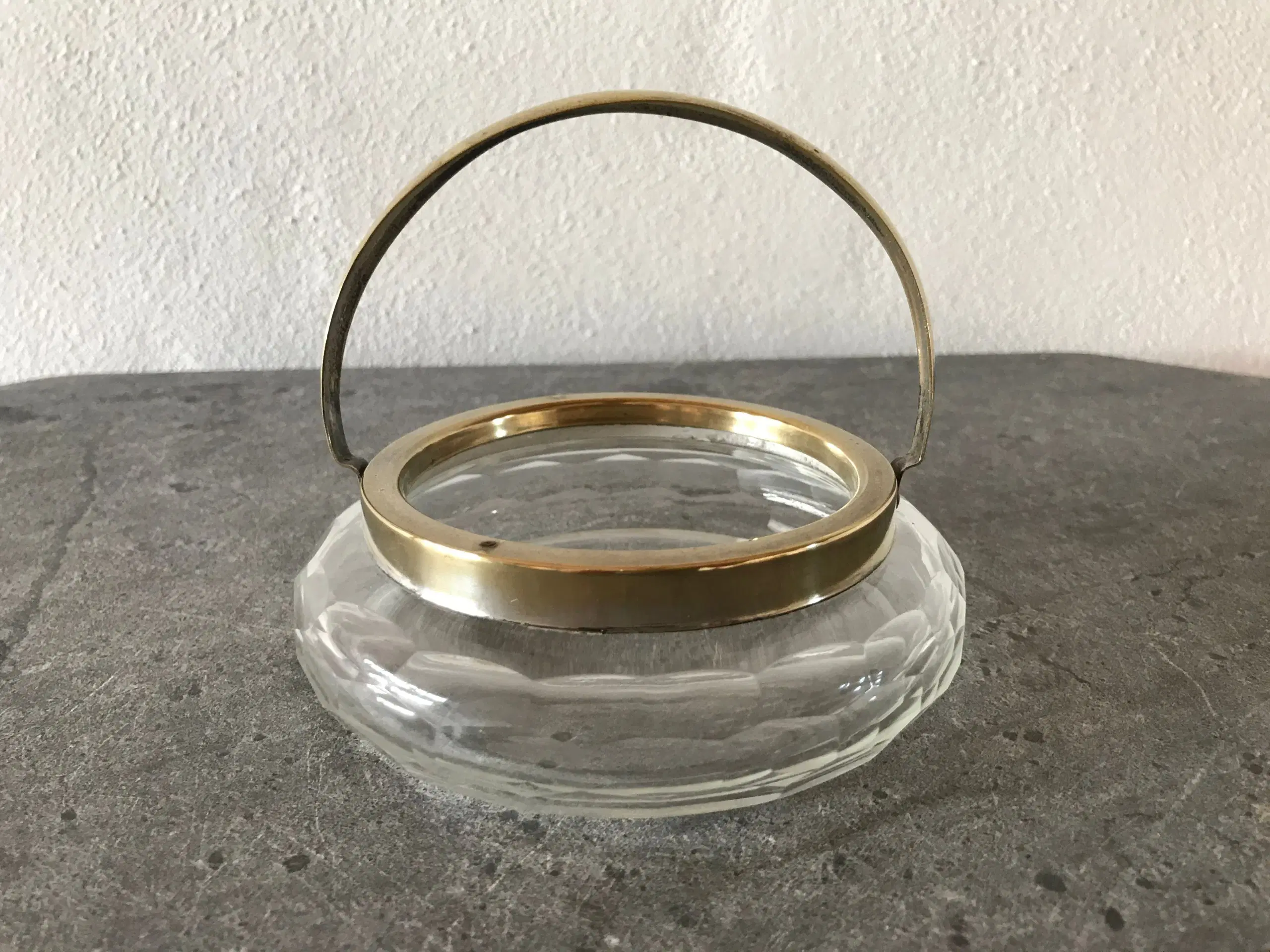 Lille glasskål med messing (vintage)