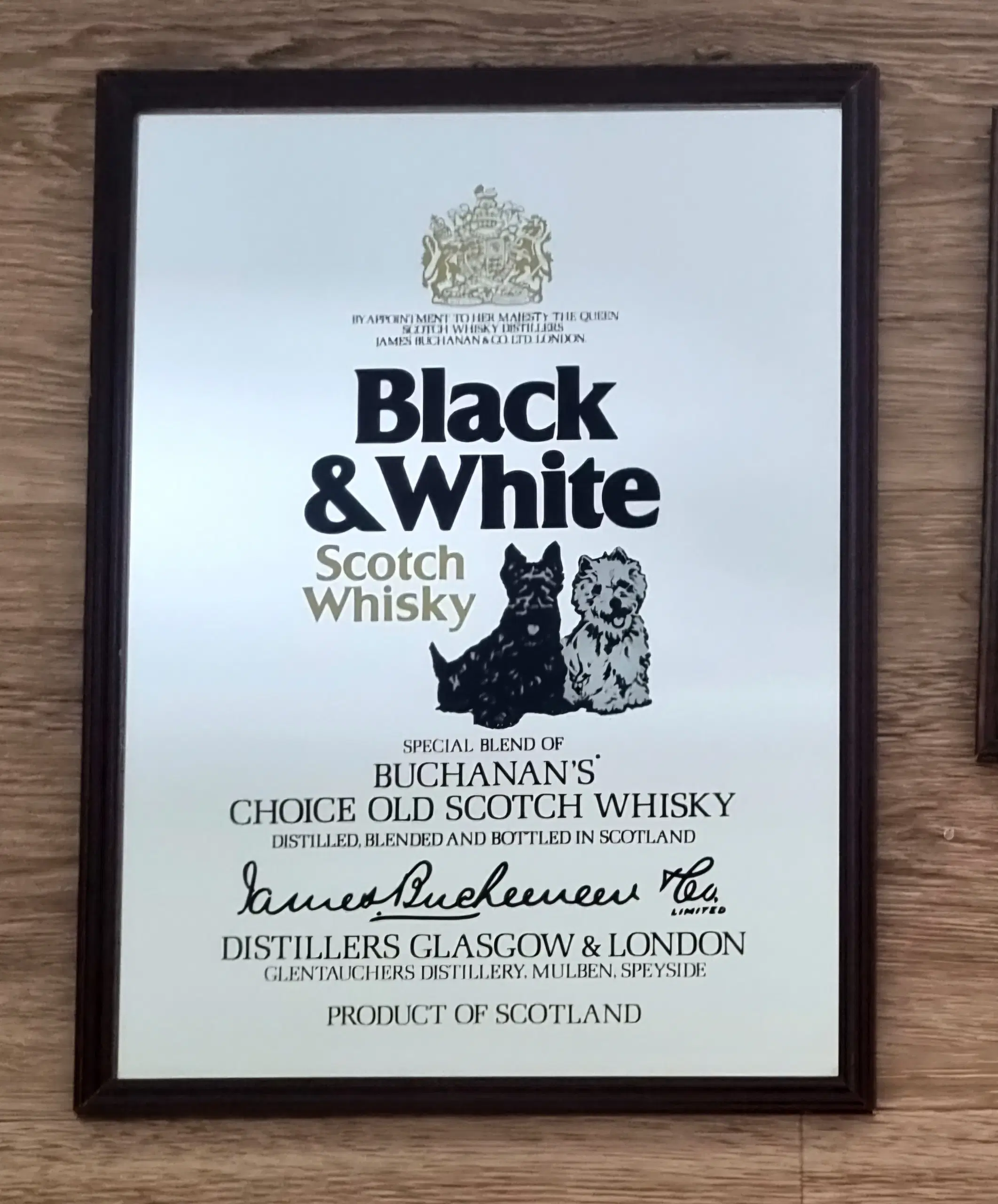 Retro spejl Black and white scotchs whisky