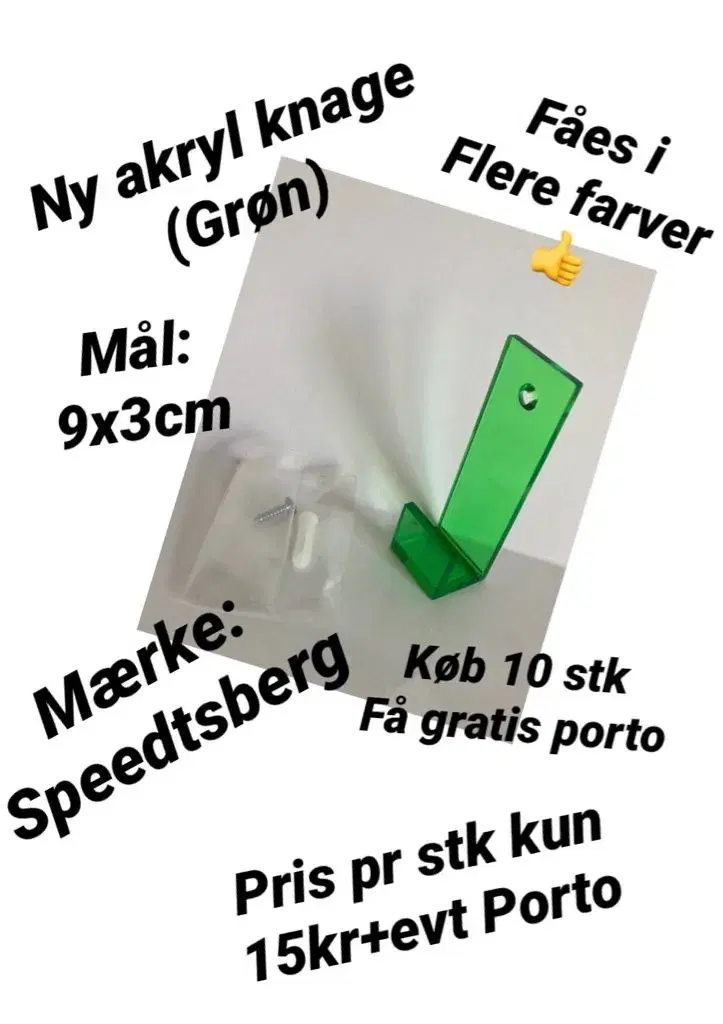 Ny akryl knage fåes i flere farver