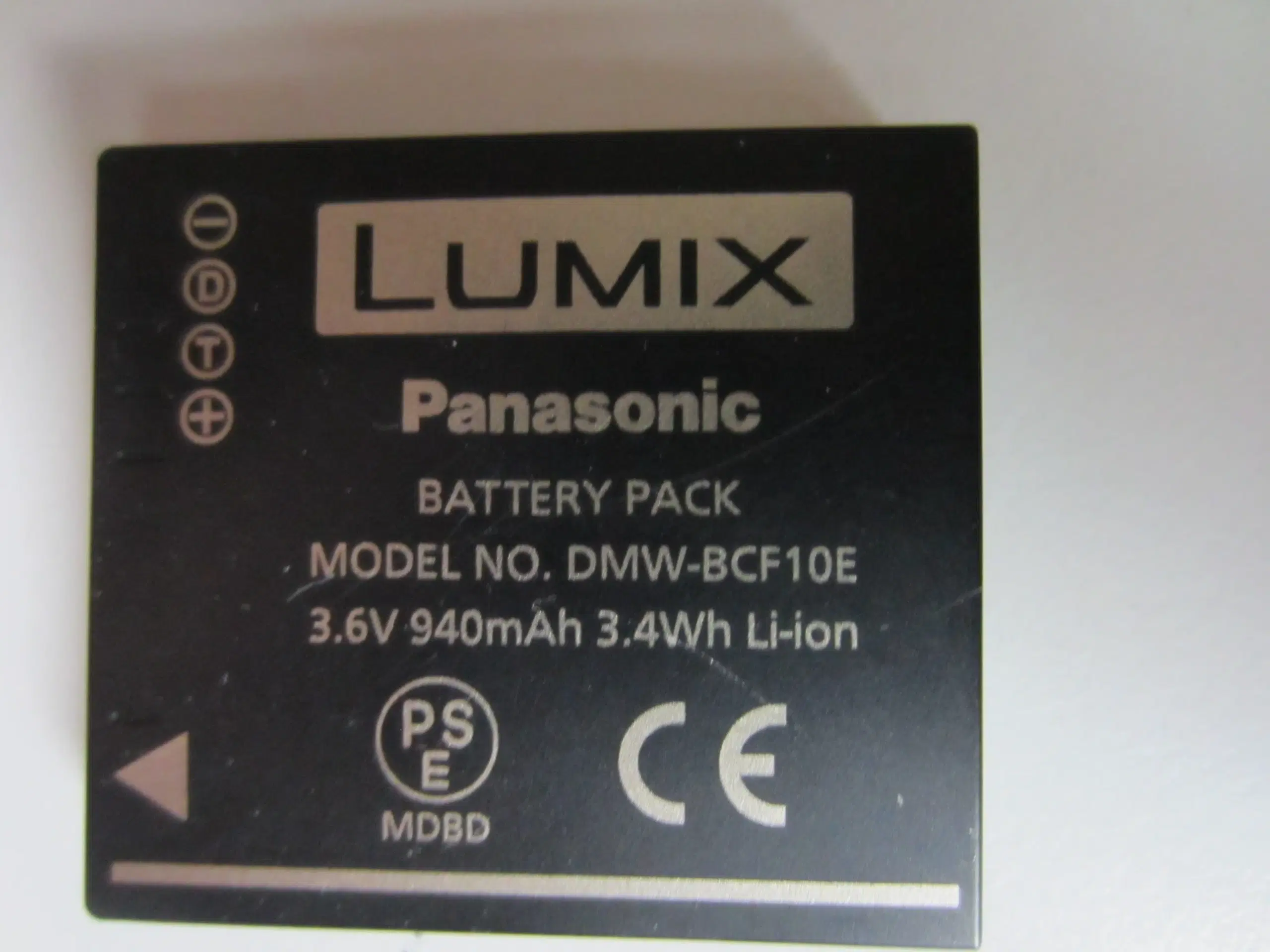 Originalt LUMIX DMW-BCF10E Li-ION batteri 3.6V