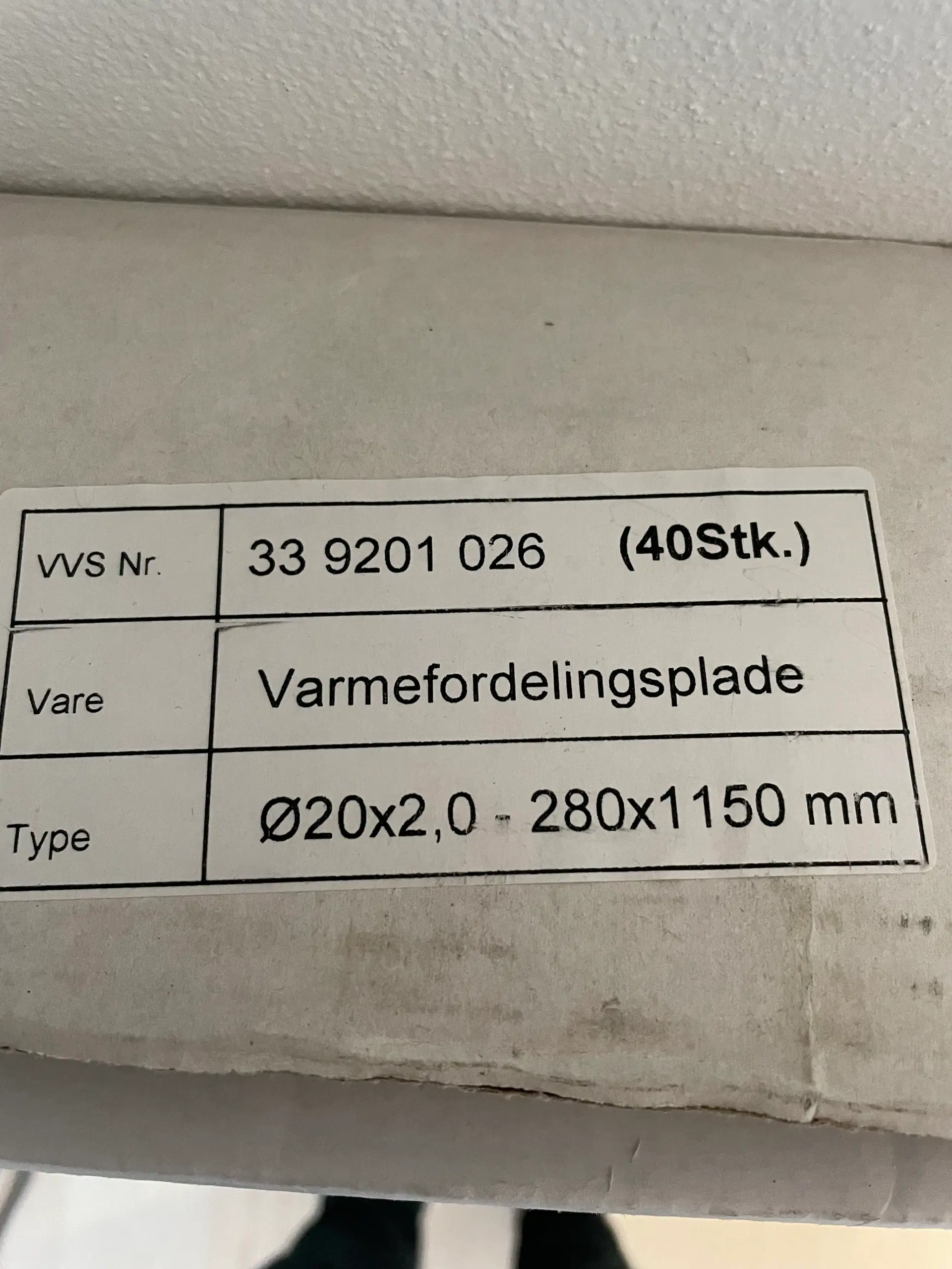 Varmefordelingsplader gulvvarme Ø20 mm