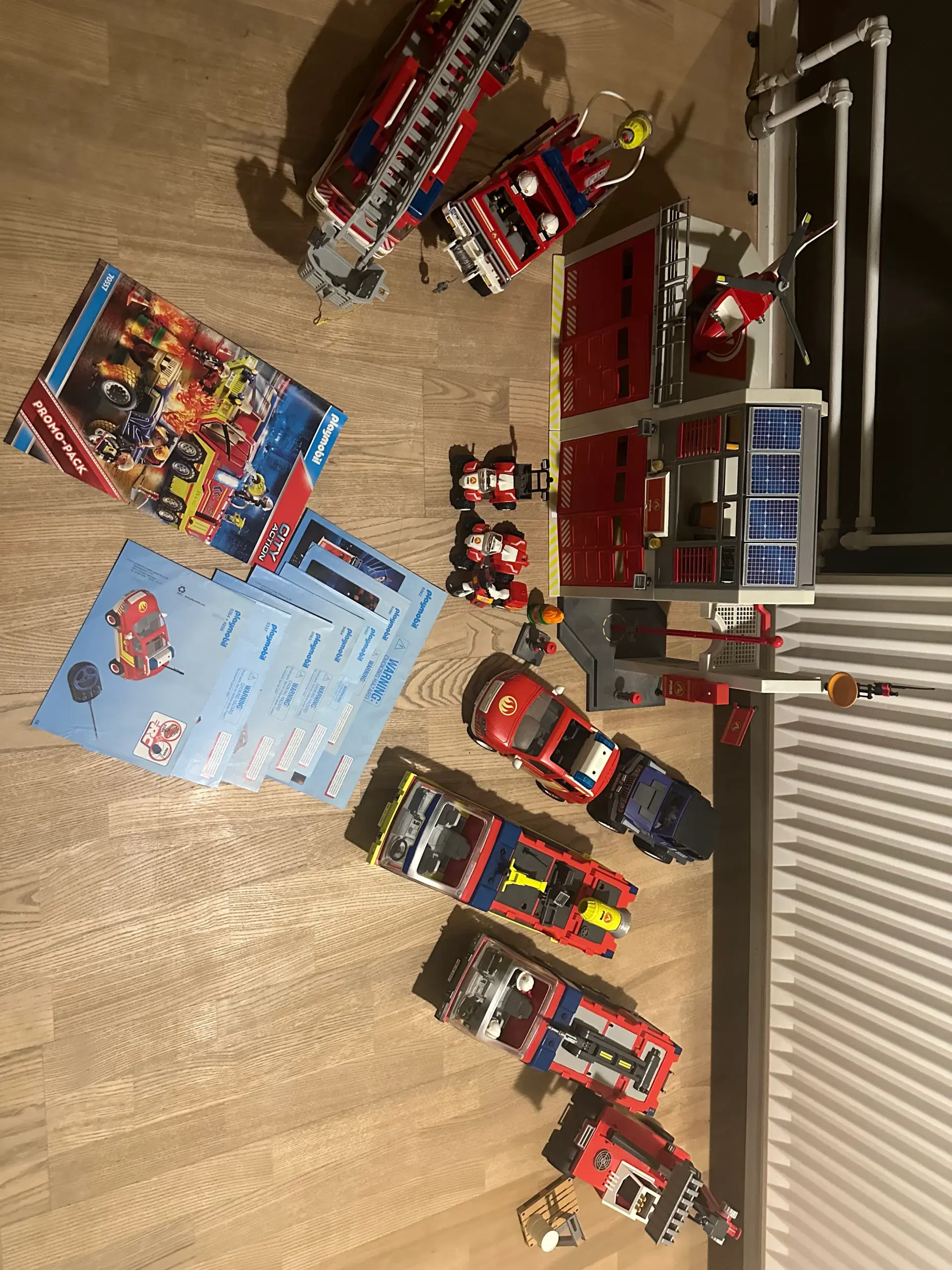 Stor Playmobil brand og redning pakke