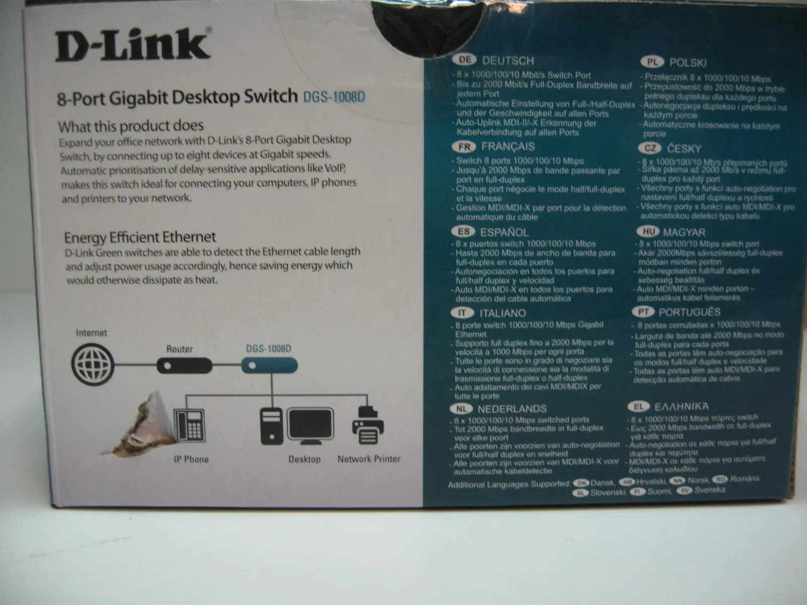 D-Link 8 port Gigabit Switch DGS-1008D