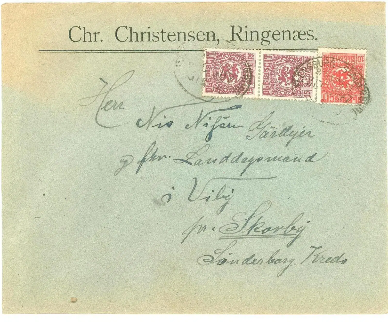 Rinkenæs 1920 Bureaustempel plebiscit