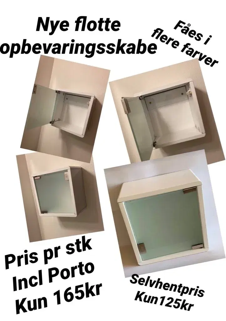 Ny flot vægskab m/glaslåge(usamlet)