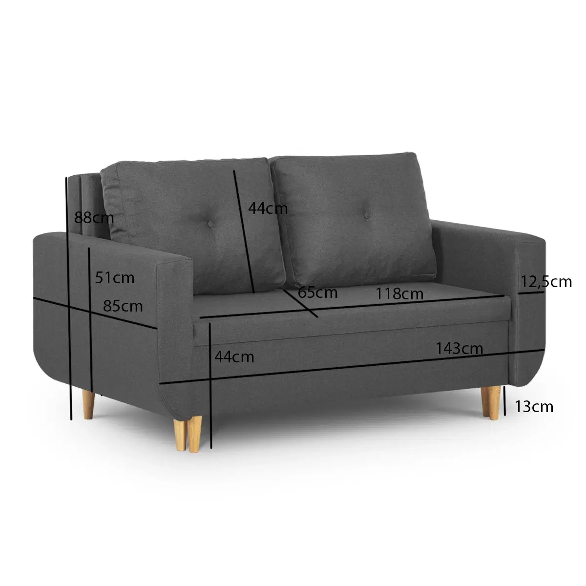 2-personers sofa med sovefunktion DORO