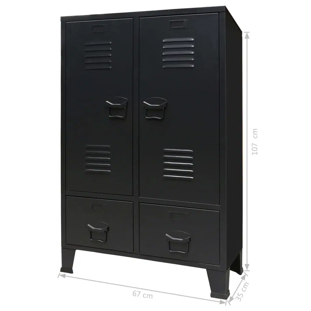 Garderobe i metal industriel stil 67 x 35 x 107 cm sort