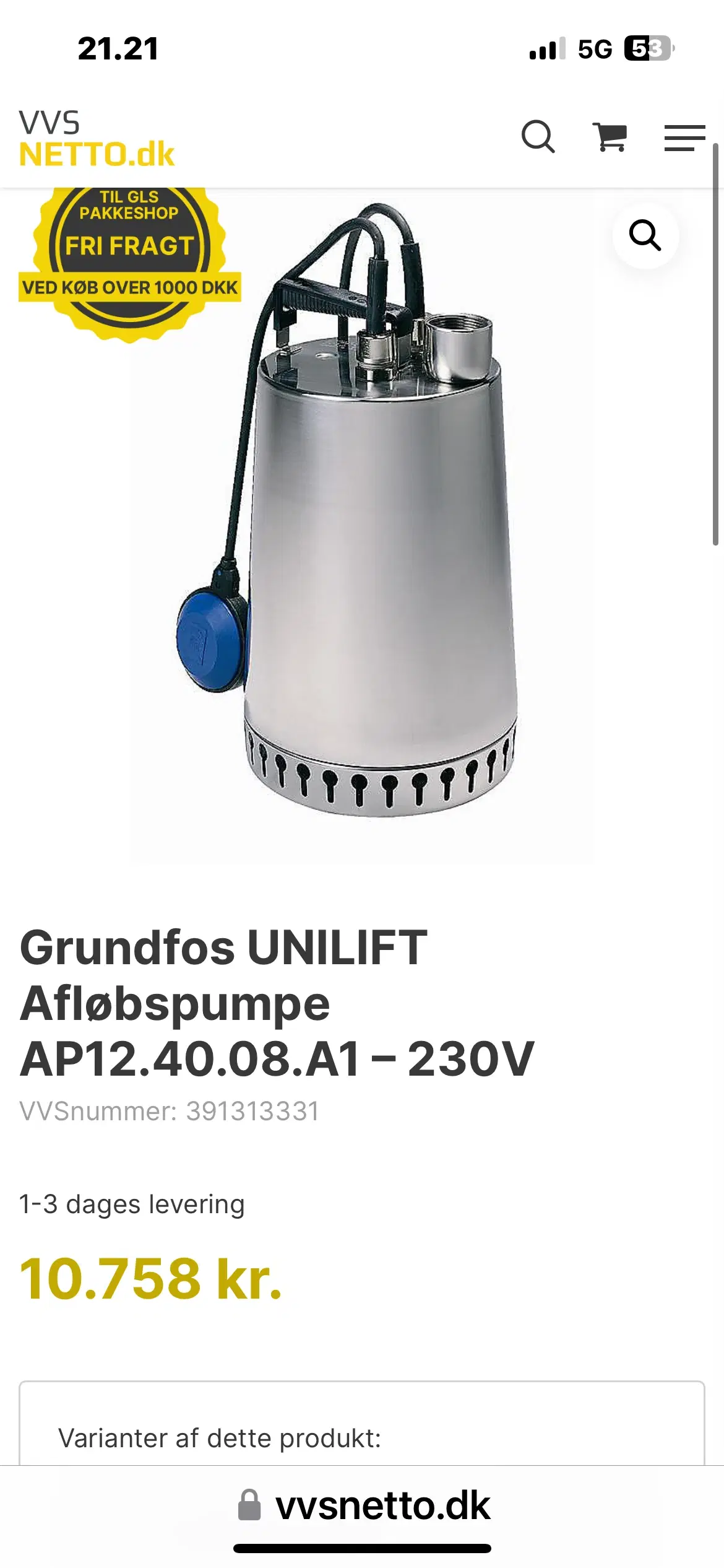 Pumpe Grundfos