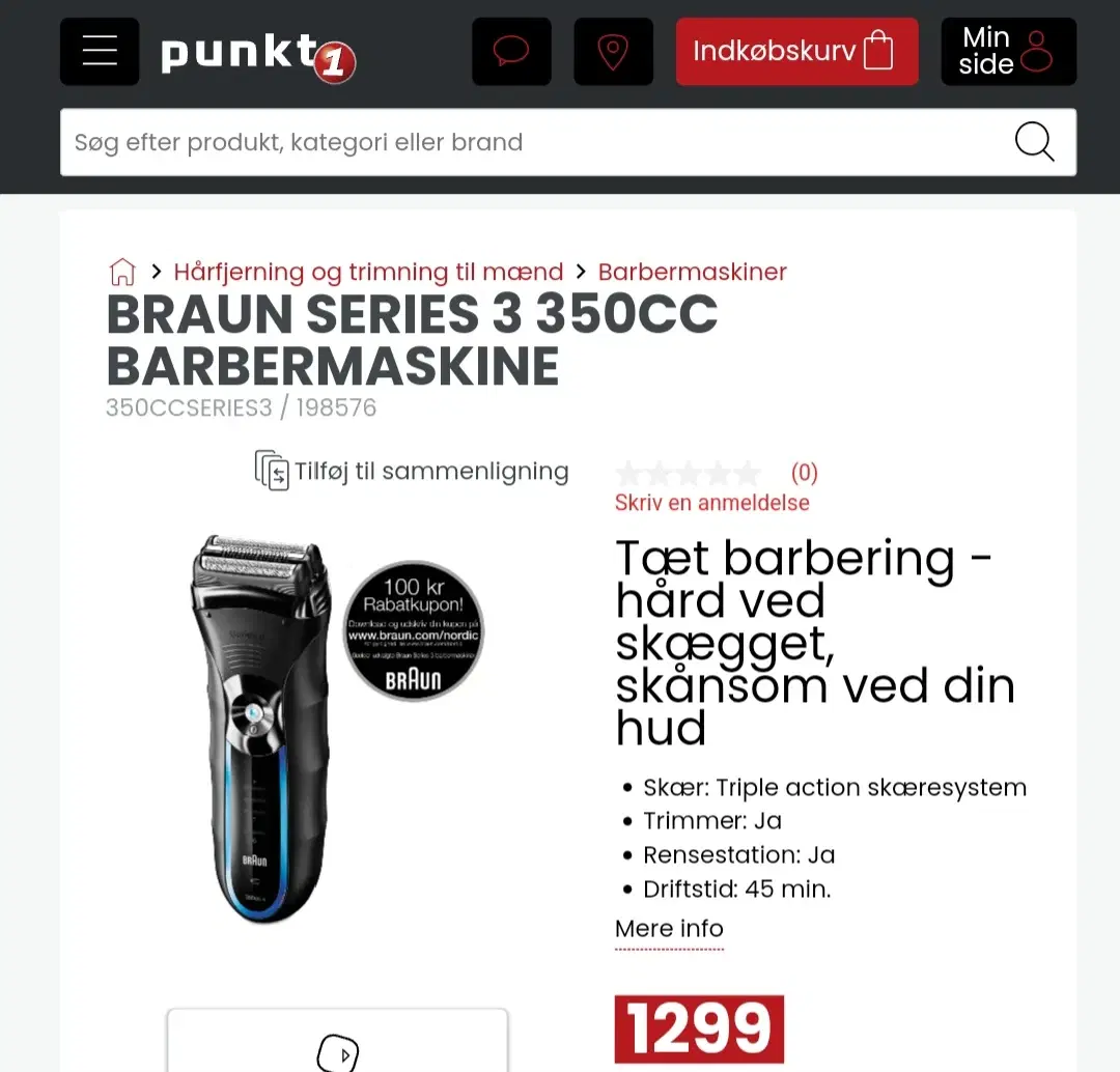 Braun Serie 3 Barbermaskine