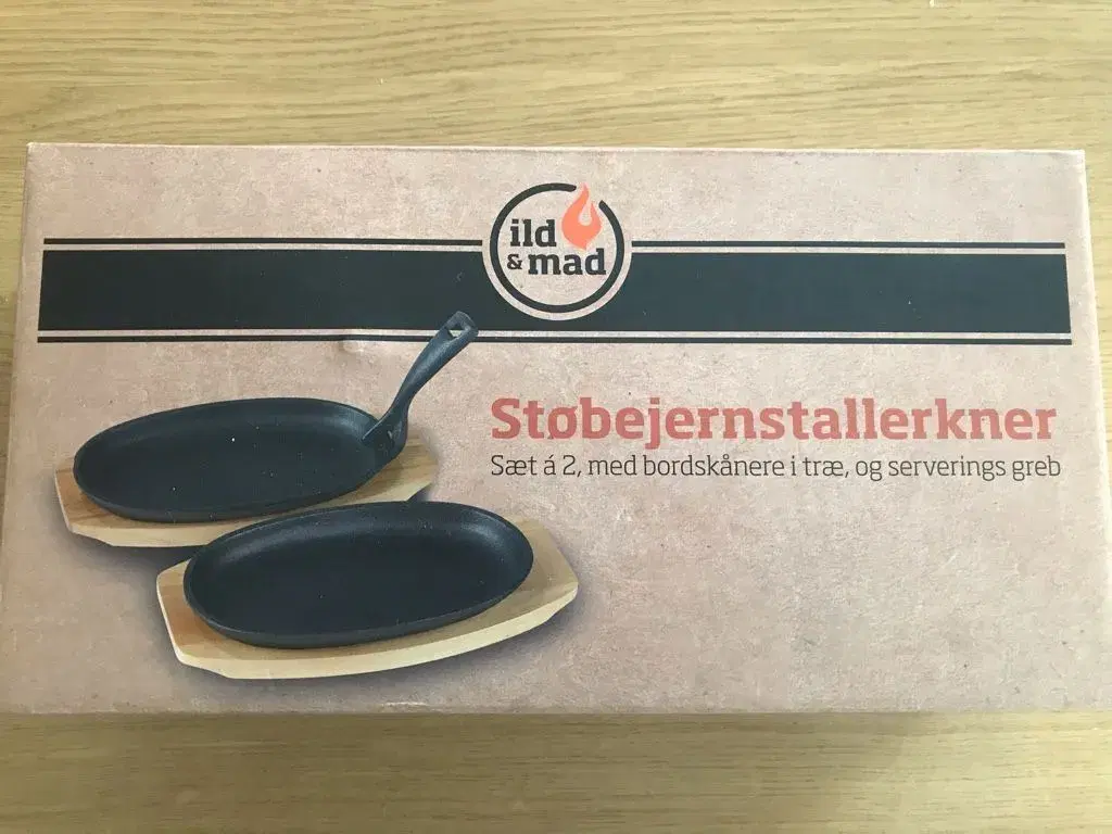 2 støbejernstallerkener sælges