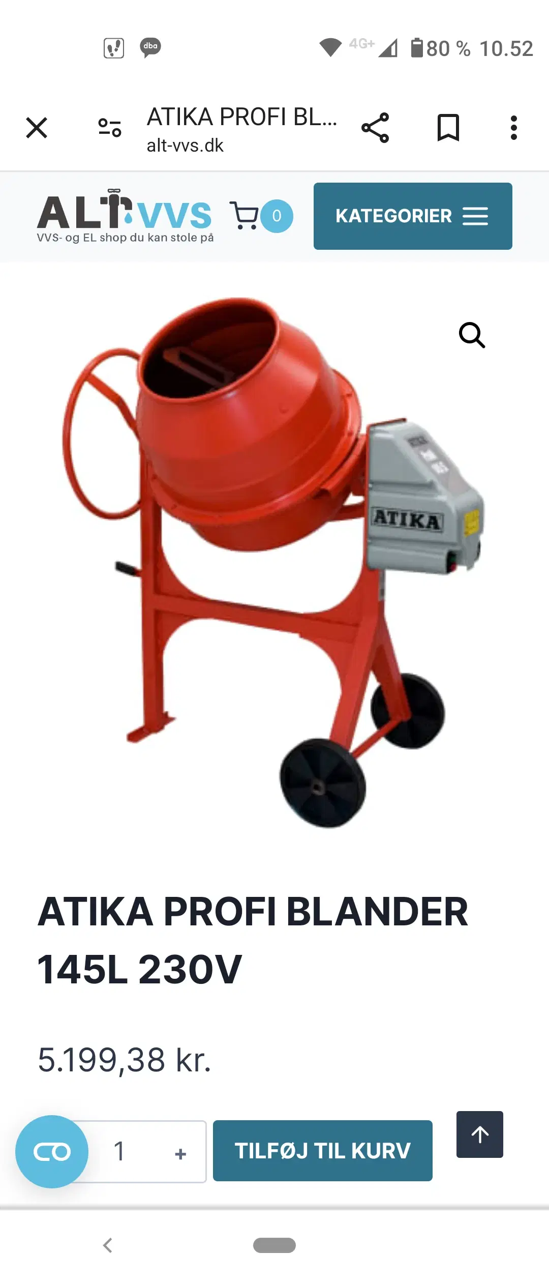 Atika 145 liter blandemaskine