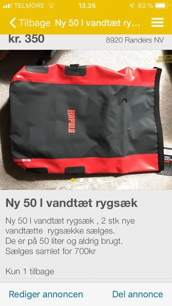 Ny Vandtæt rygtaske 100%