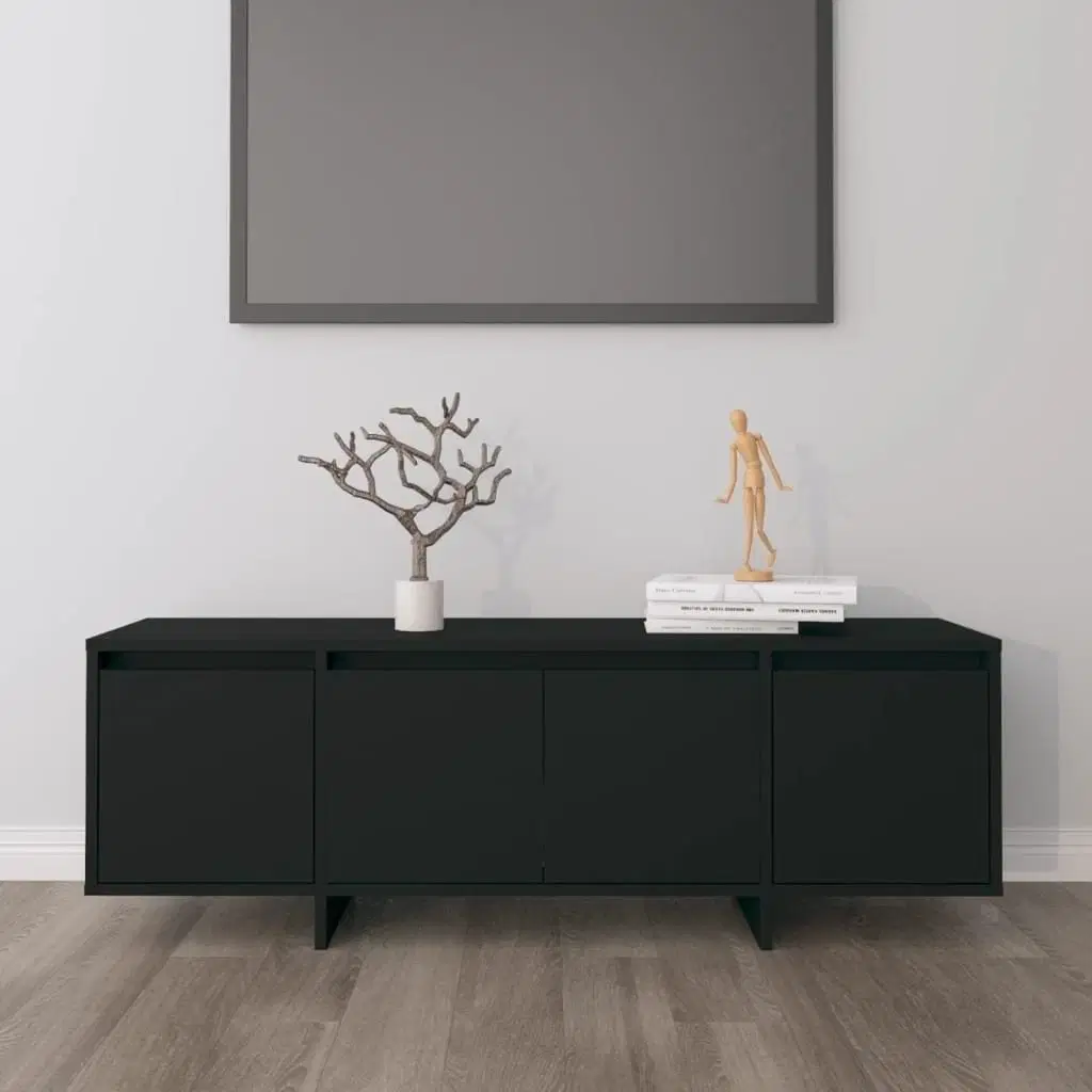 Tv-bord 120x30x405 cm spånplade sort
