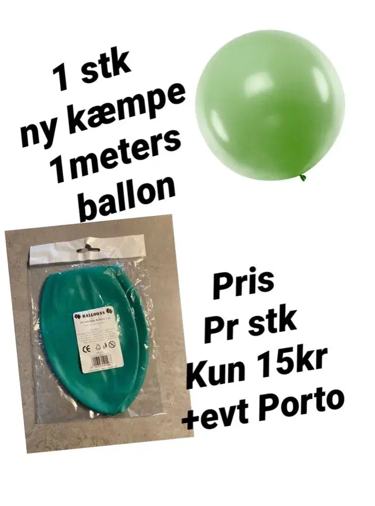 1 stk ny kæmpe 1meters grøn ballon