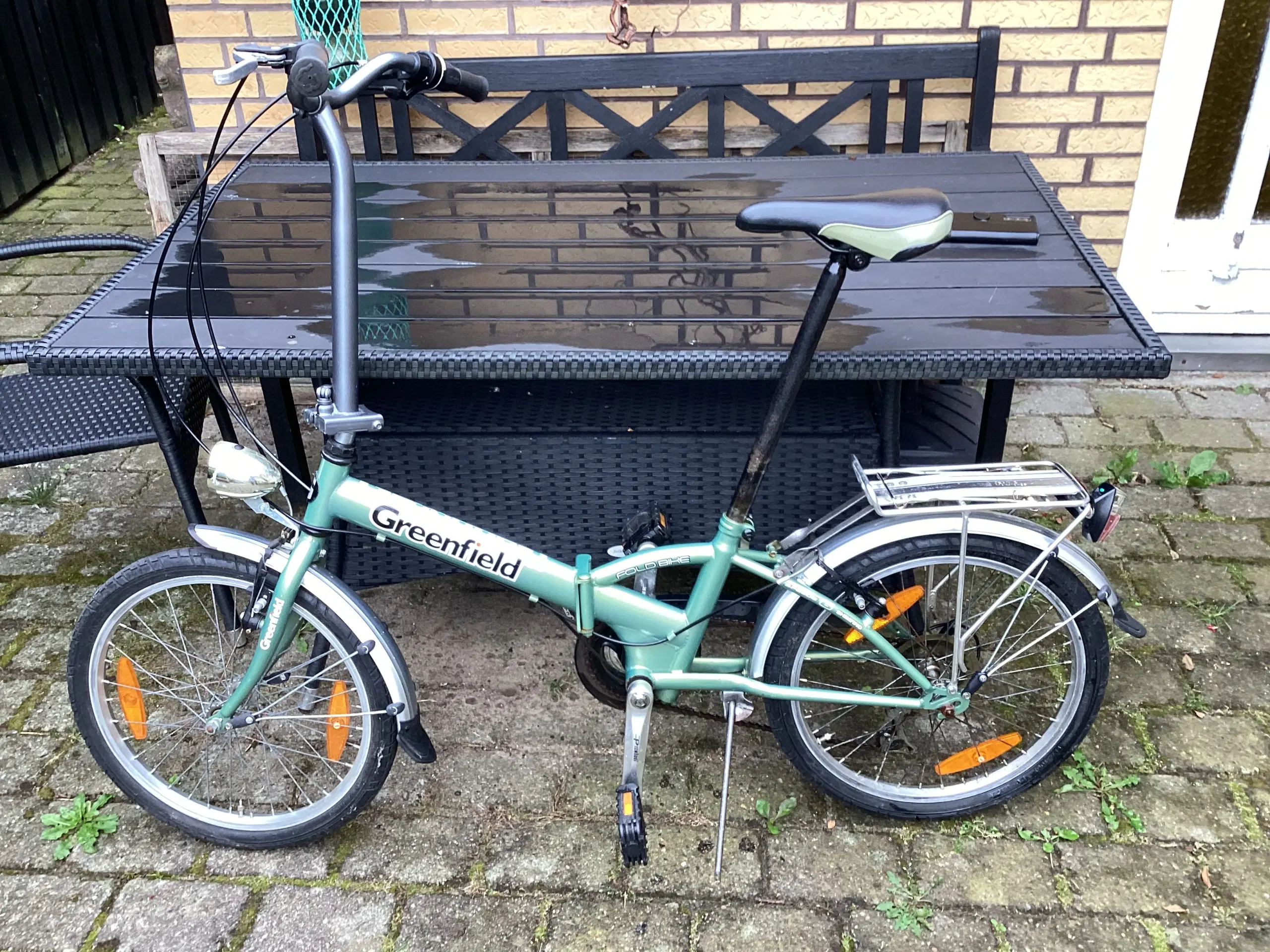 Folde cykel/camping cykel Greenfield grøn