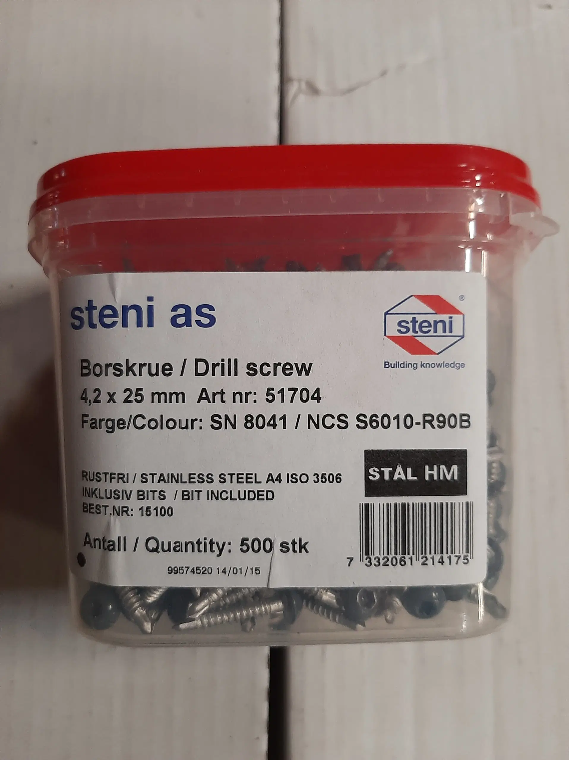 Steni skruer til stål a4 42 x 25 mm t20 sn 8041