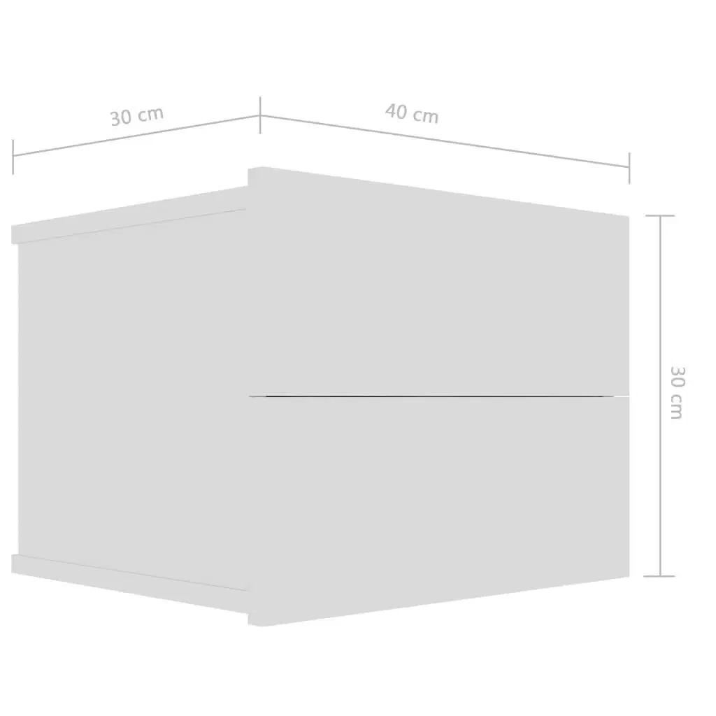 Sengeskab 40x30x30 cm spånplade hvid