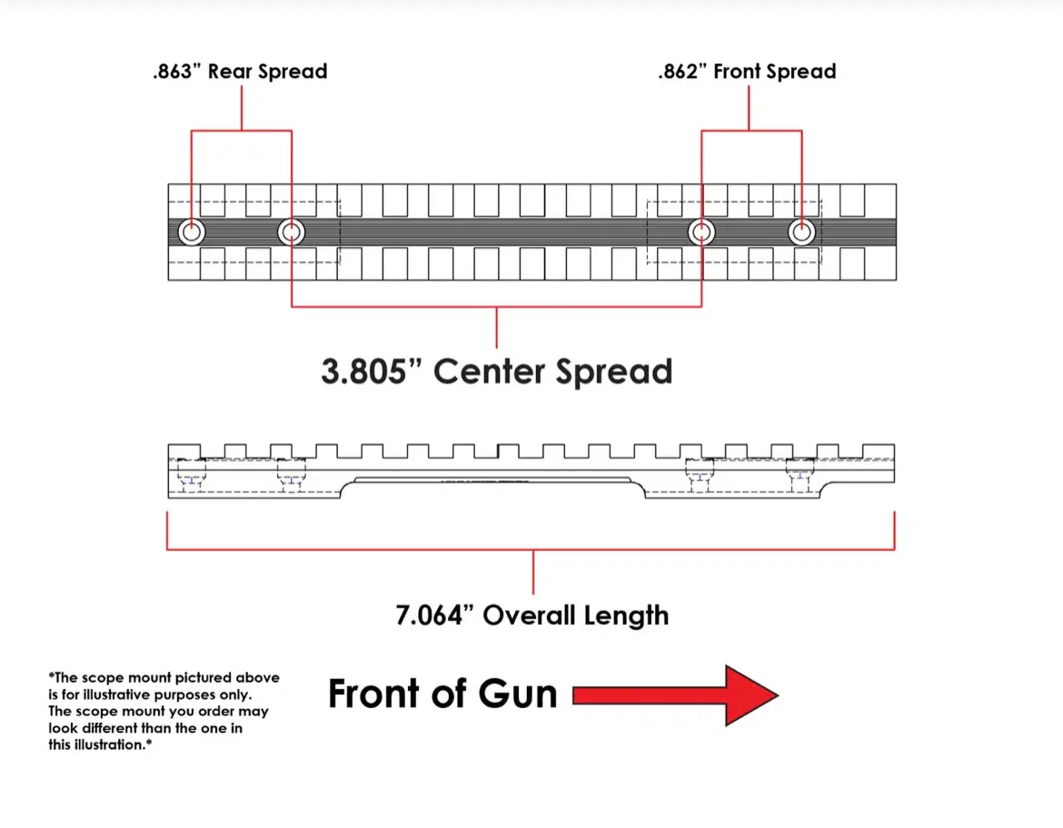 Picatinny rail - Winchester 70 Long action - 20MOA