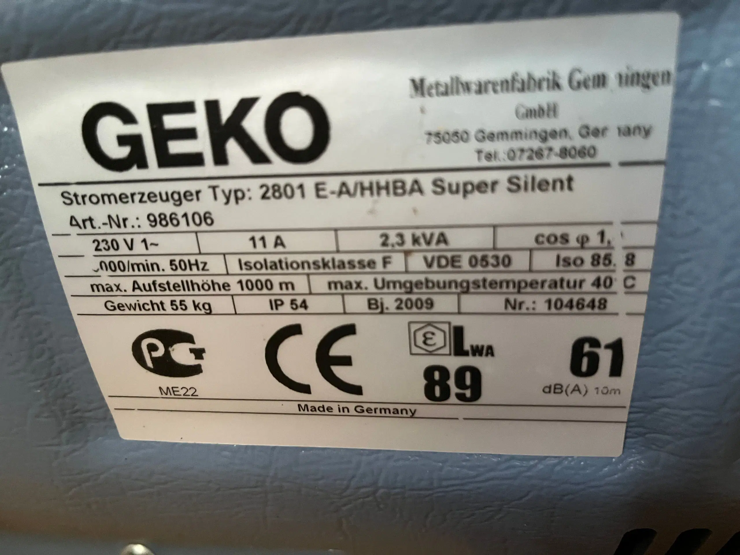 Geko Super Silent 2801 Generator