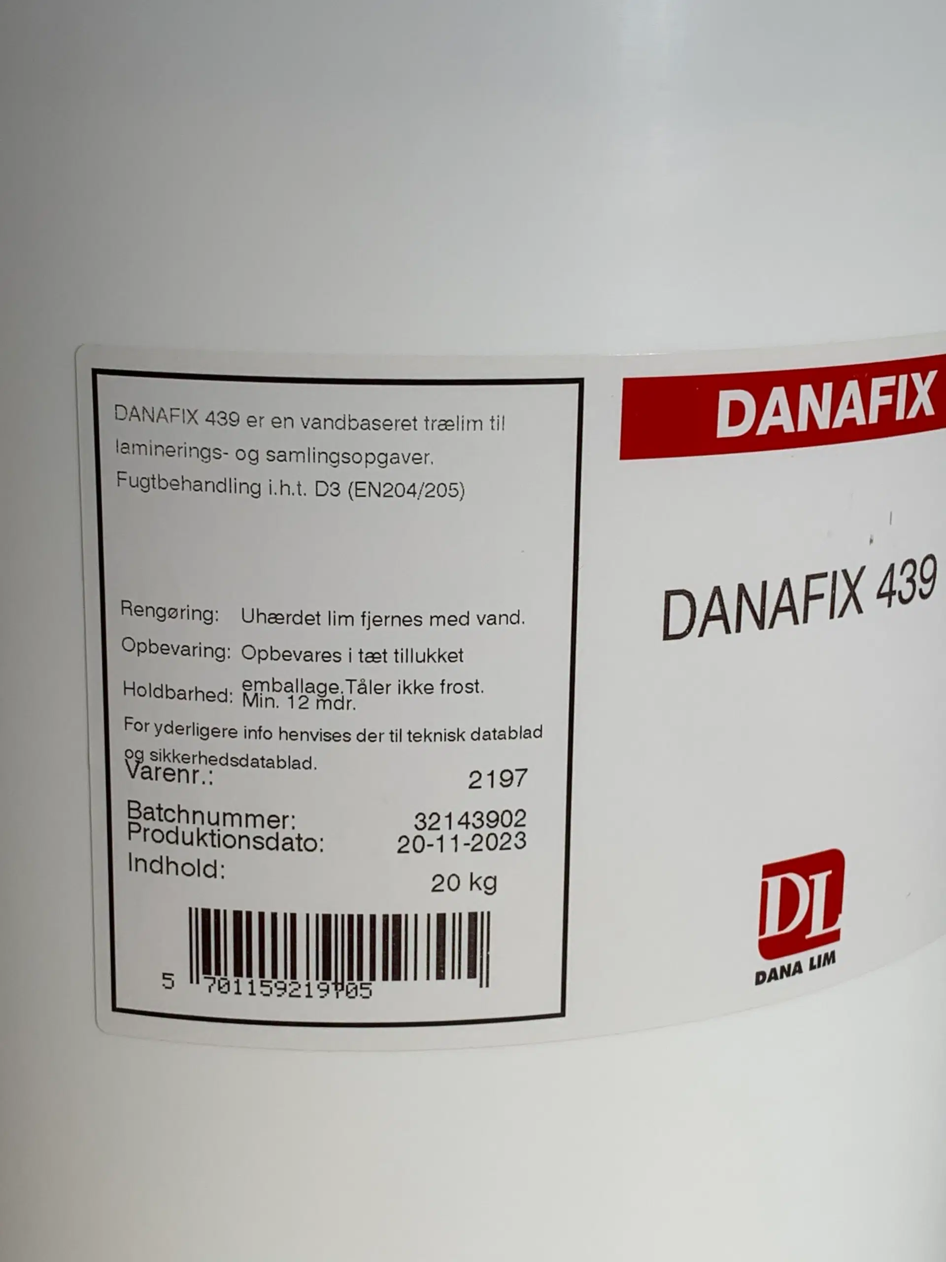 Hvid Trælim 20 kg (DANAFIX D3 439)