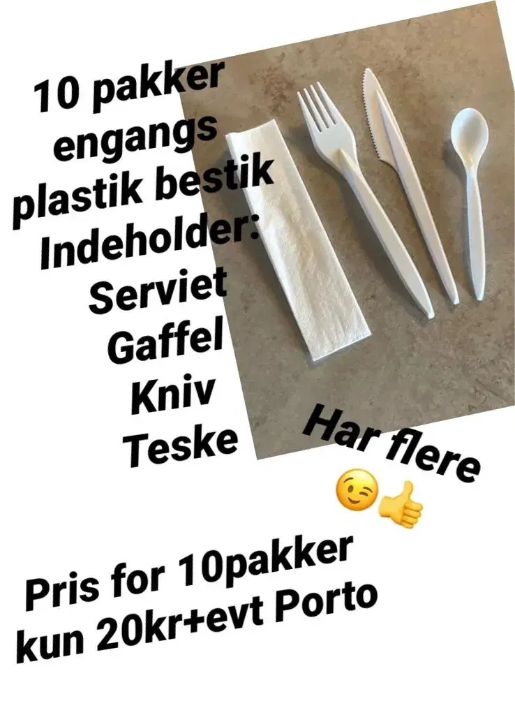 10 sæt plastik bestik