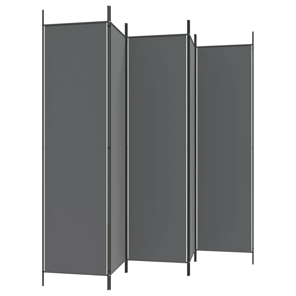 5-panels rumdeler 250x200 cm stof antracitgrå