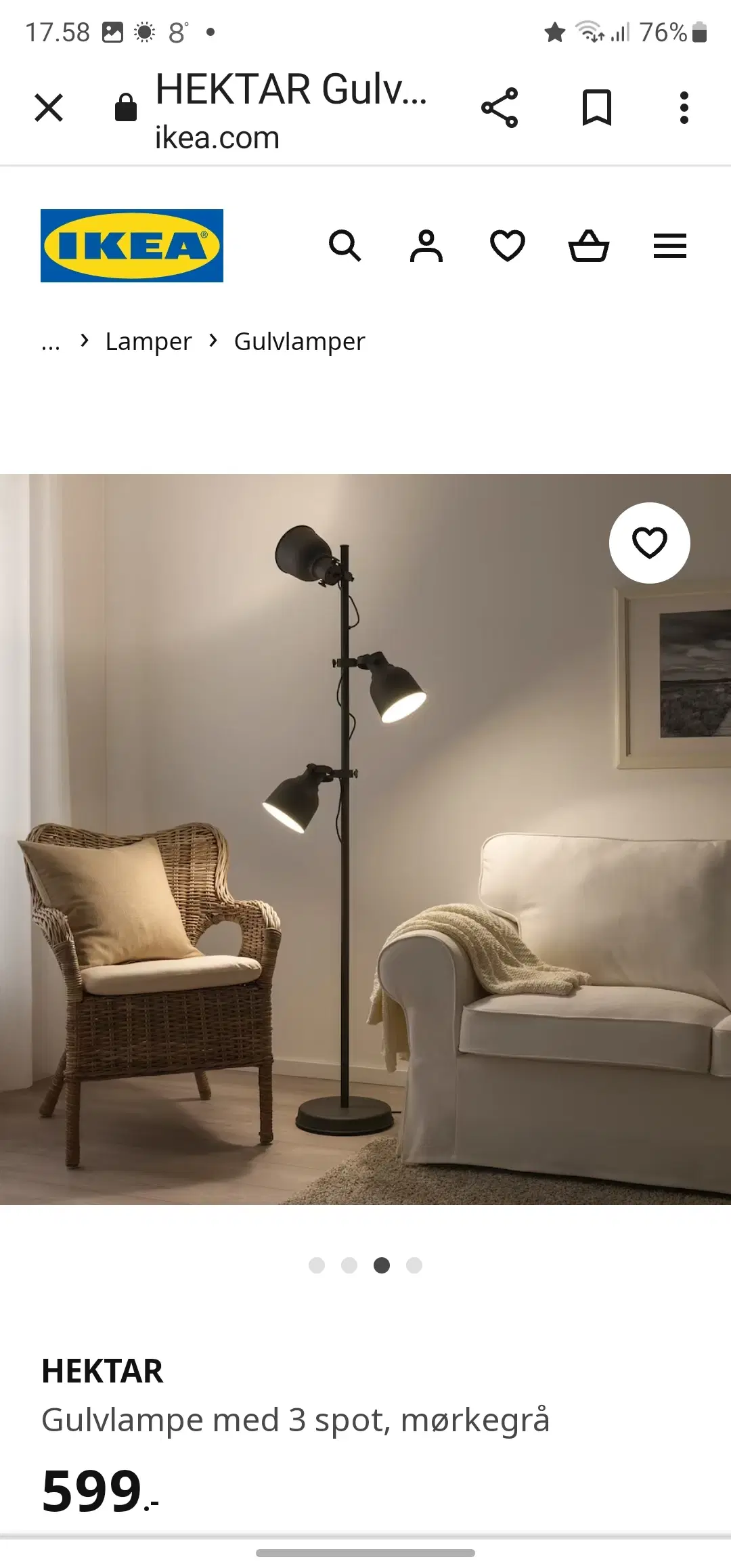 Gulvlampe IKEA HEKTAR