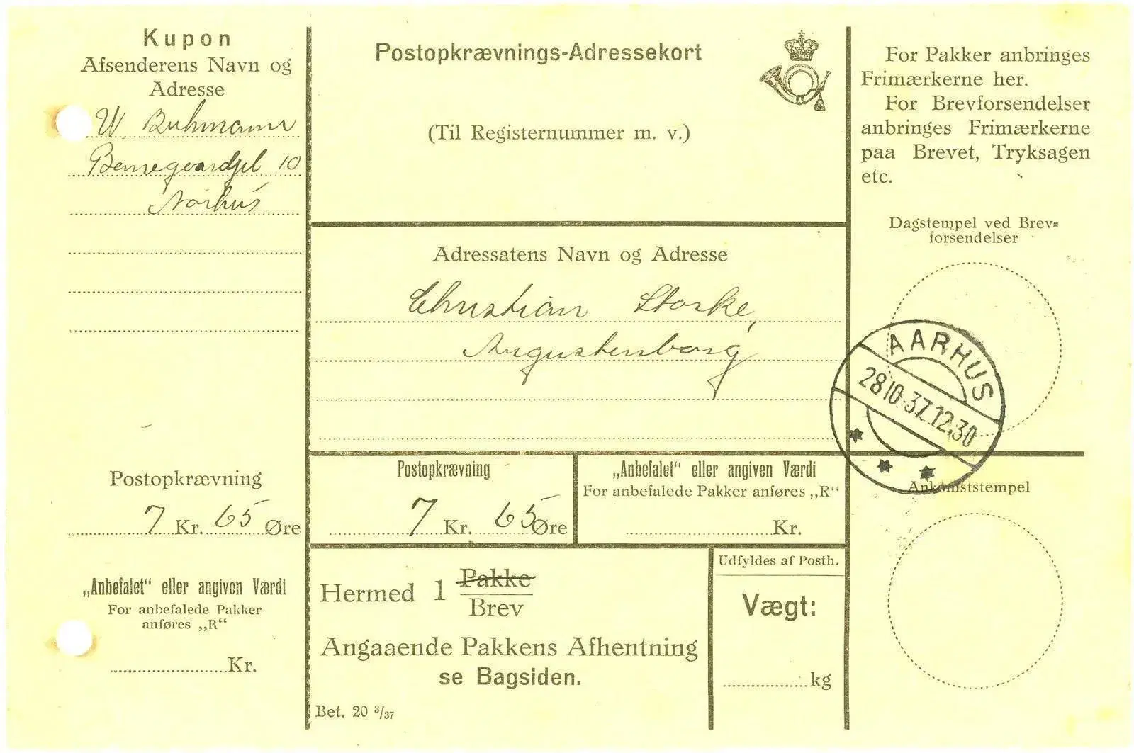 Aarhus lux-stempler 1935