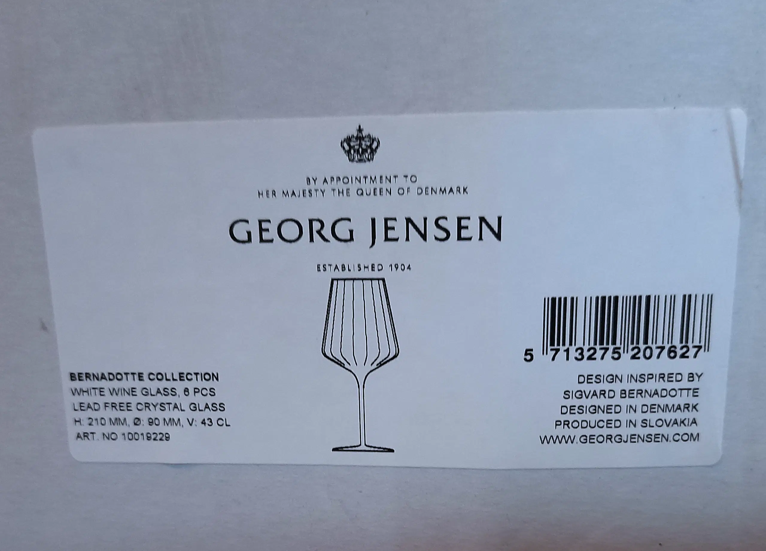 6 VINGLASS / 6 WHITE WINE GLASSESS GEORG JENSEN