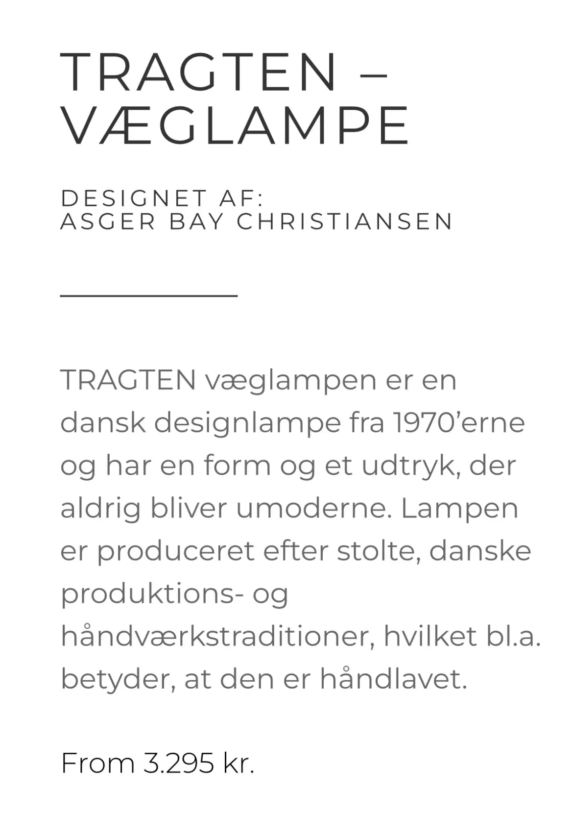 2 stk Tragten væglamper