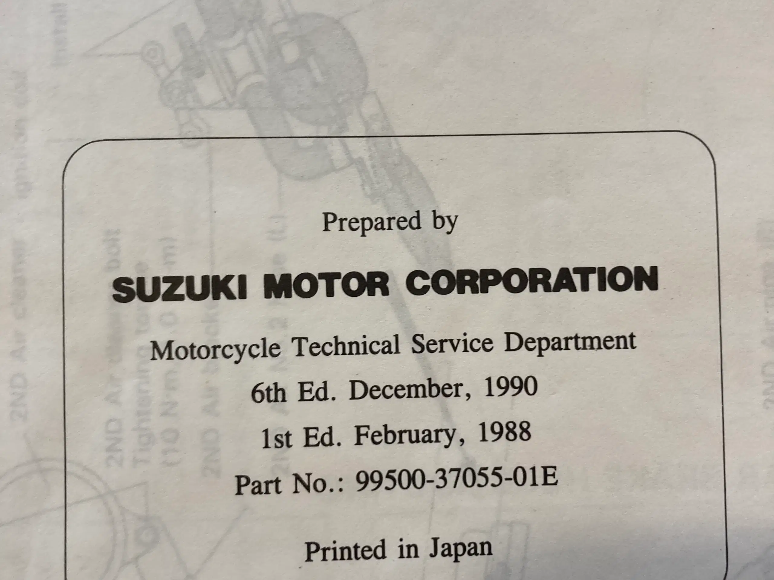 SERVICE MANUAL SUZUKI GSXR 750