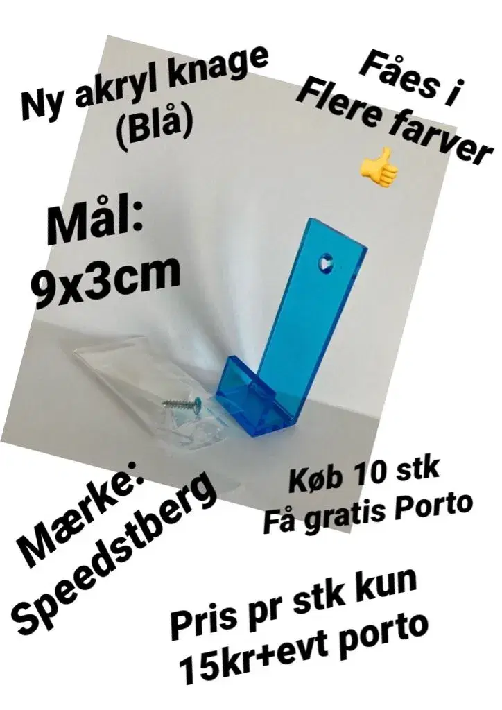 Ny akryl knage fåes i flere farver