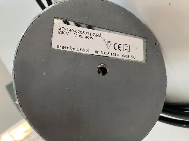 Asger BC-140 Grå retro skrivebordslampe