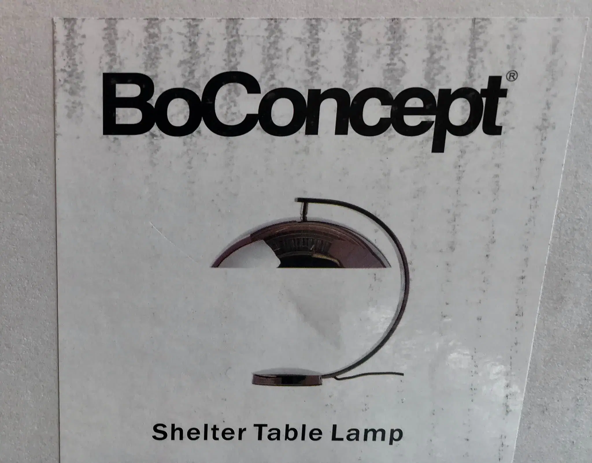 designerbordlampe fra Boconcept -shelter chrome