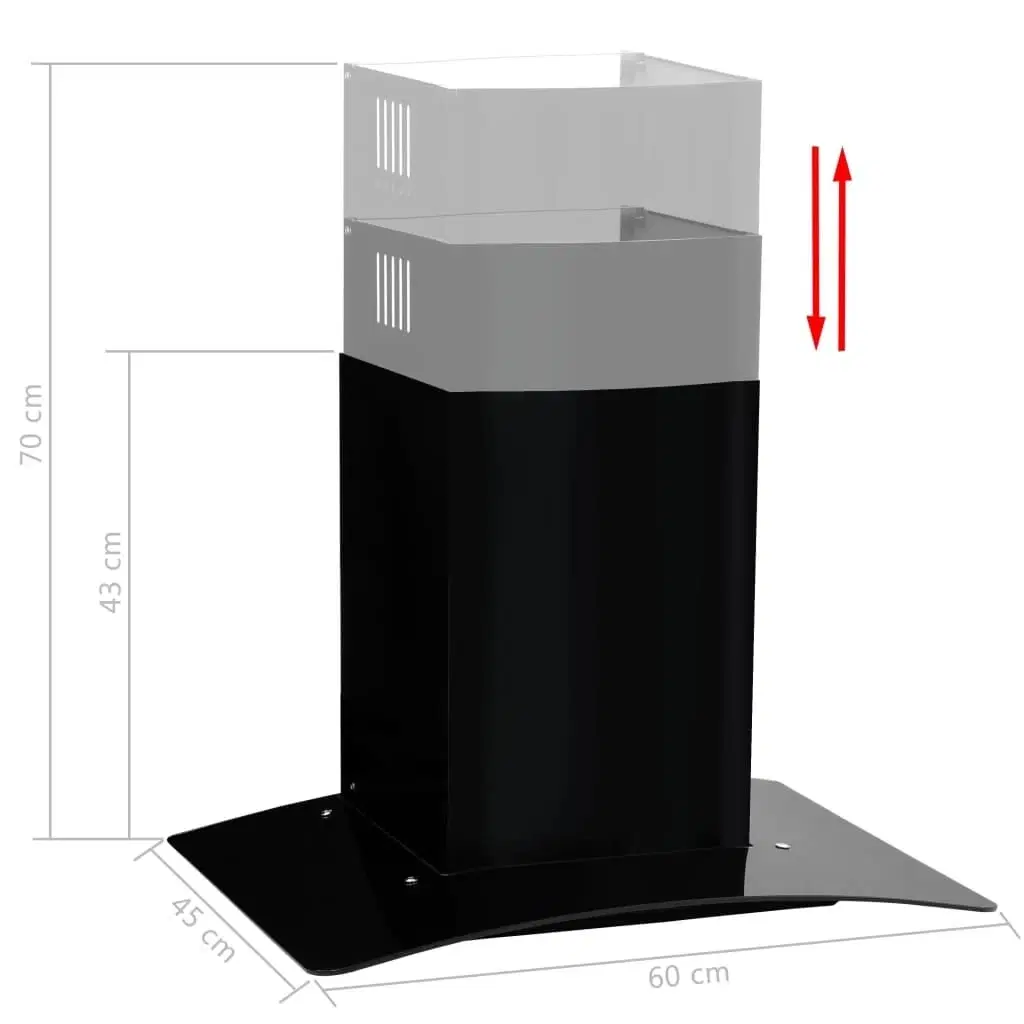 Vægmonteret emhætte rustfrit stål 756 m³/t 60 cm sort