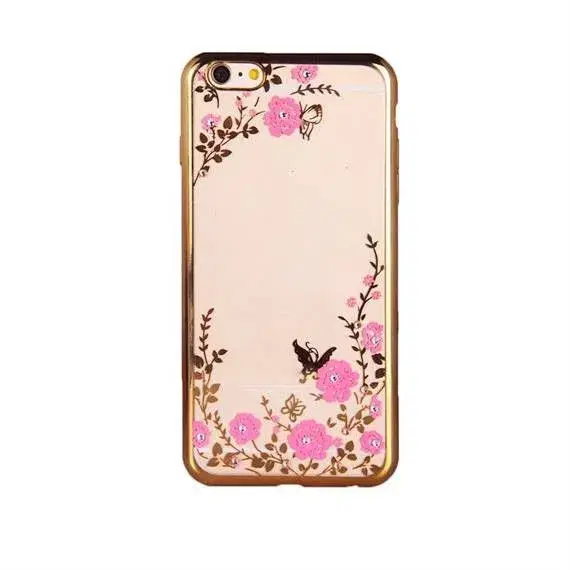 Silikone cover med similisten blomster til iPhone