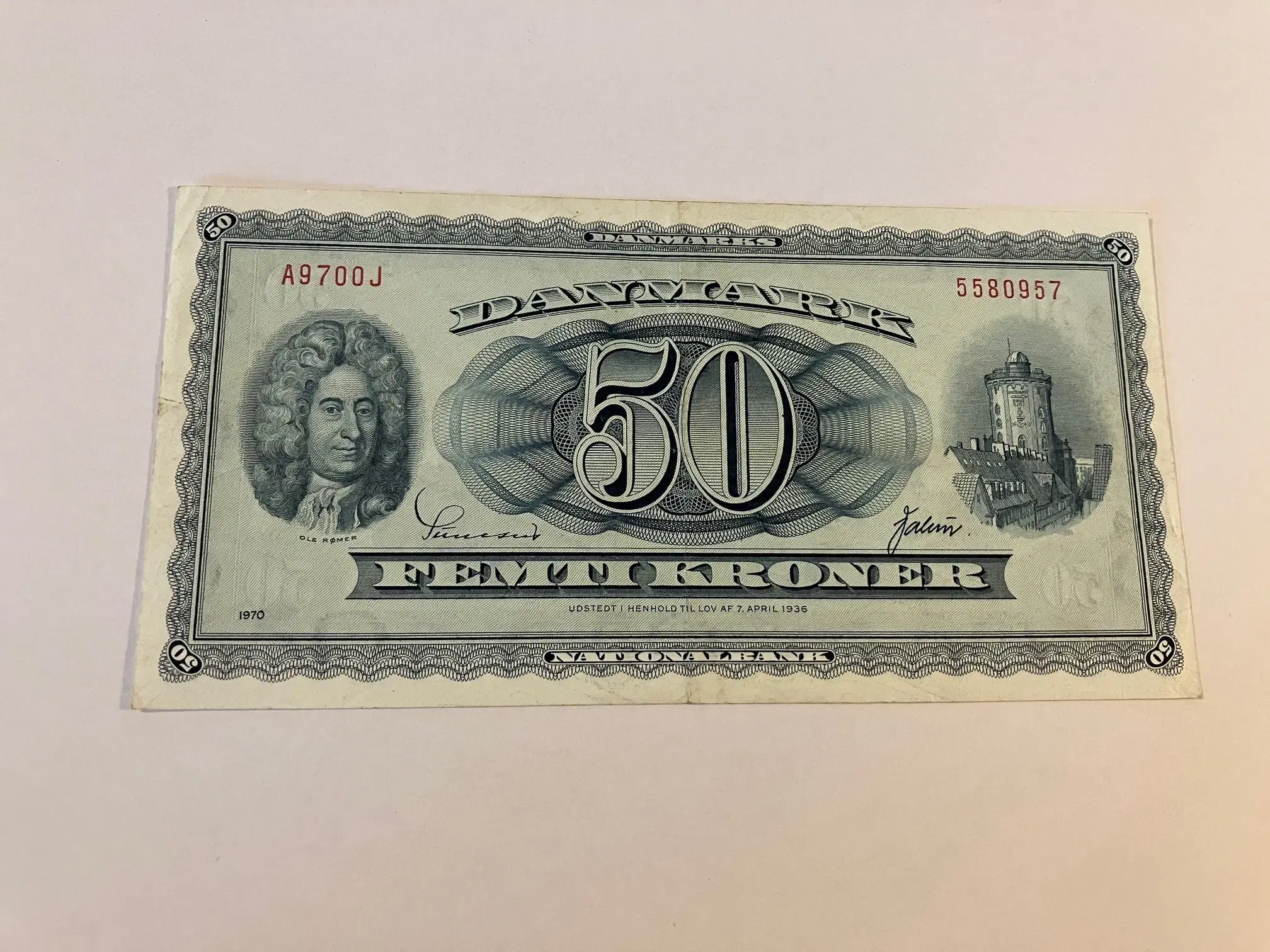 50 Kroner 1970 Erstatningsseddel Danmark