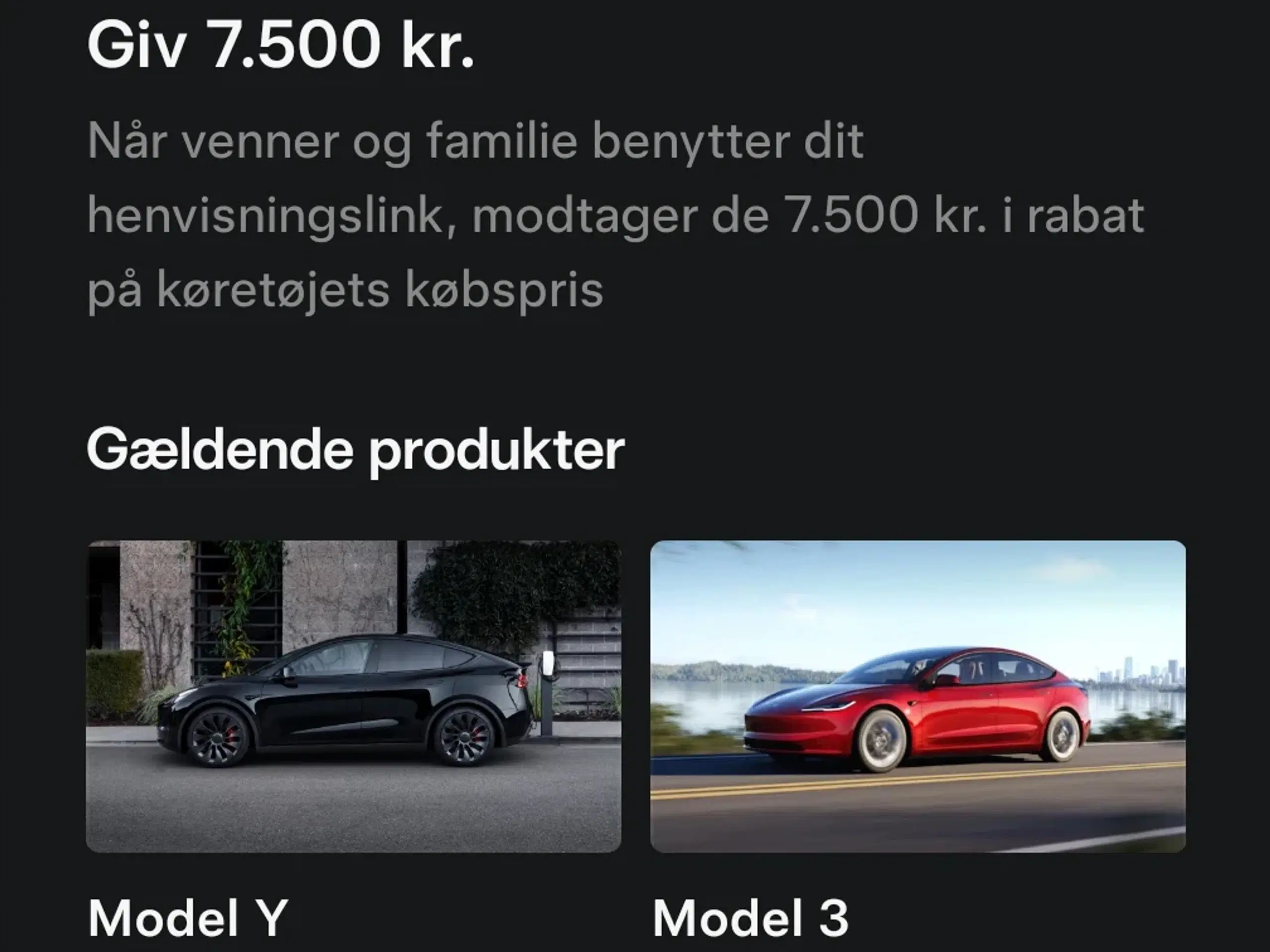 Tesla 7500 kr Rabatkode