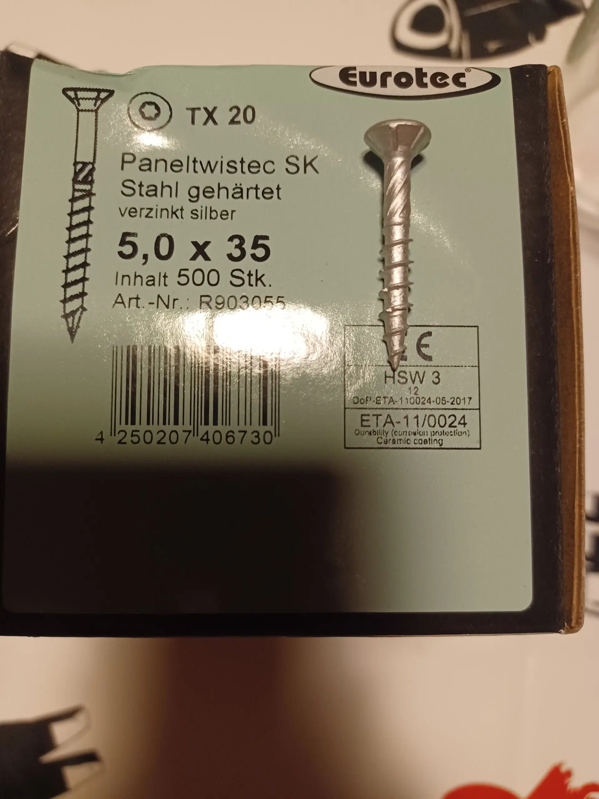 Torx galv træskrue 5x35 mm pk med 500 stk