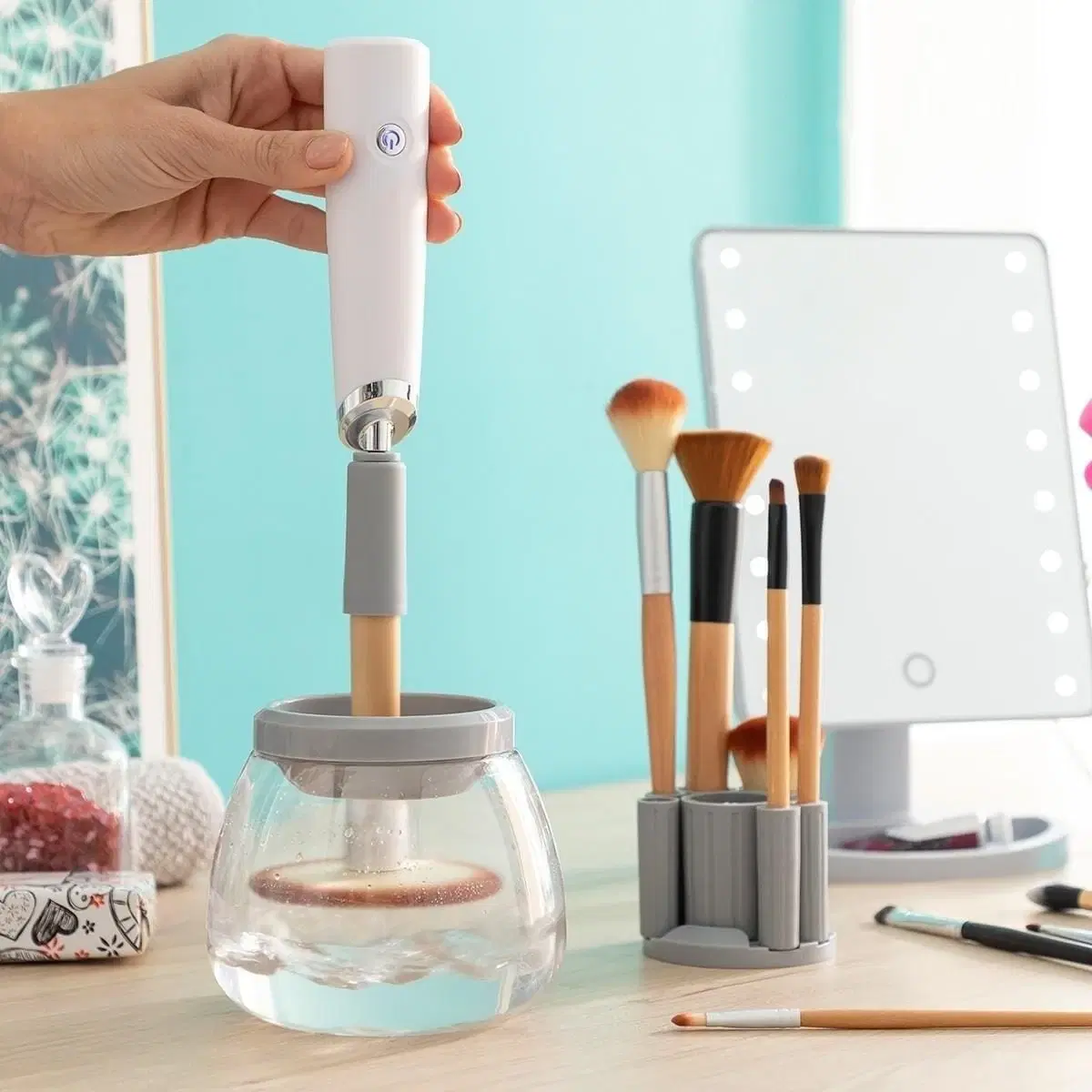 Automatisk Makeup børste renere og tørretumbler Maklin InnovaGoods