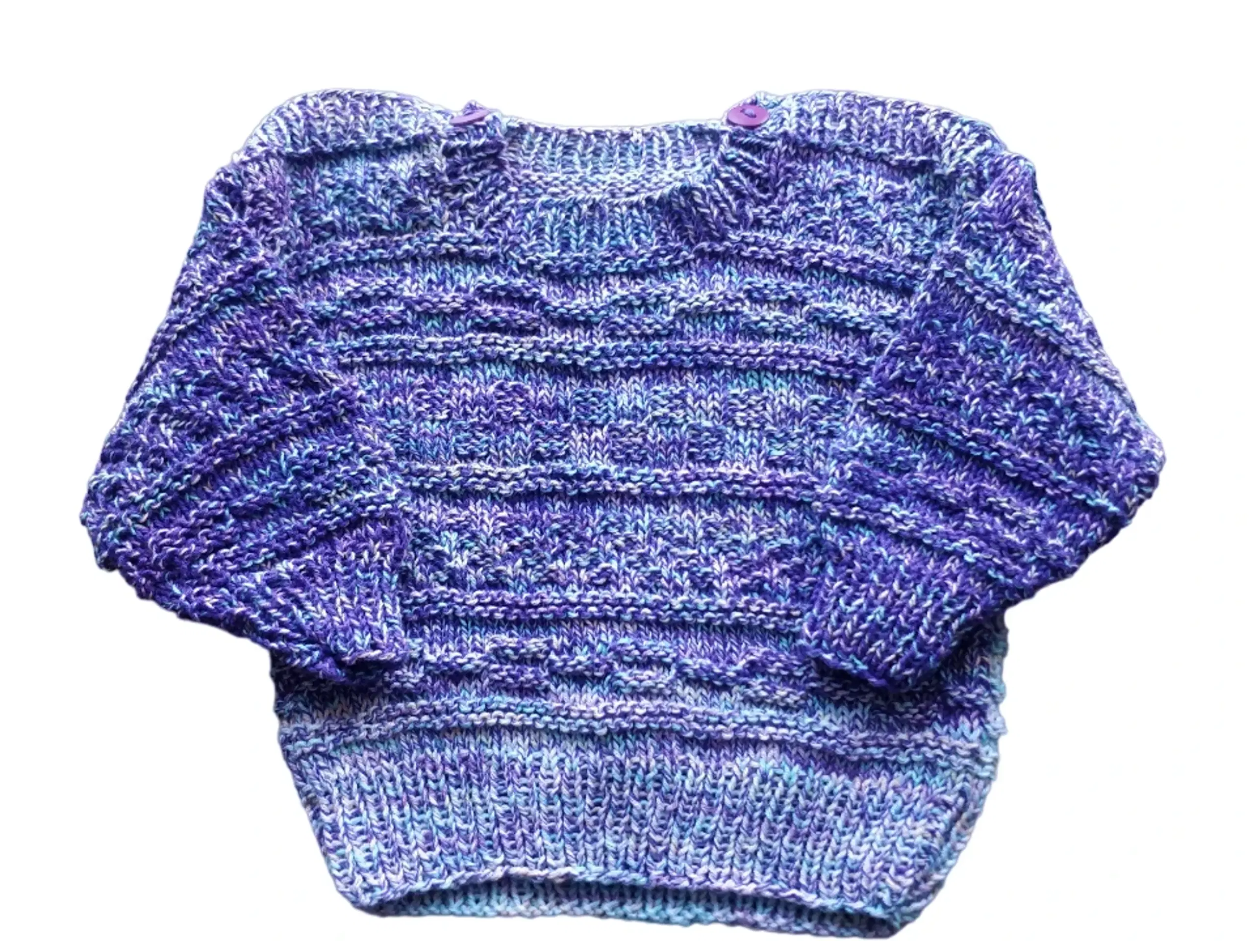 håndlavede lilla baby sweater str 56