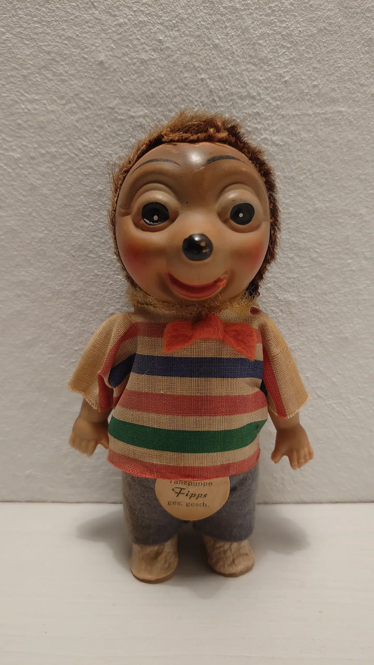 Fipps Mecki figur med celluloid hovede 50´erne