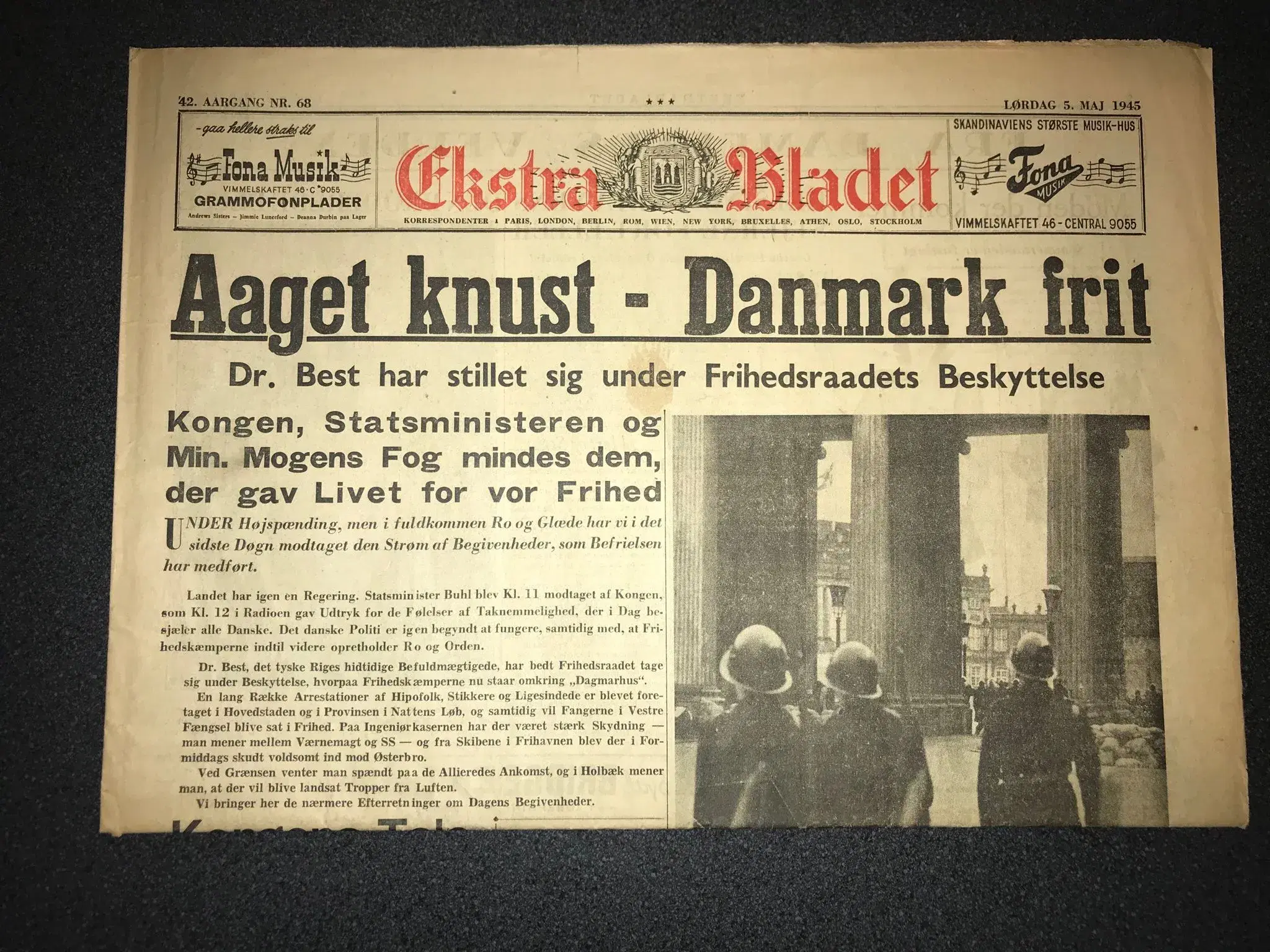 5 maj 1945 - Ekstra Bladet avis