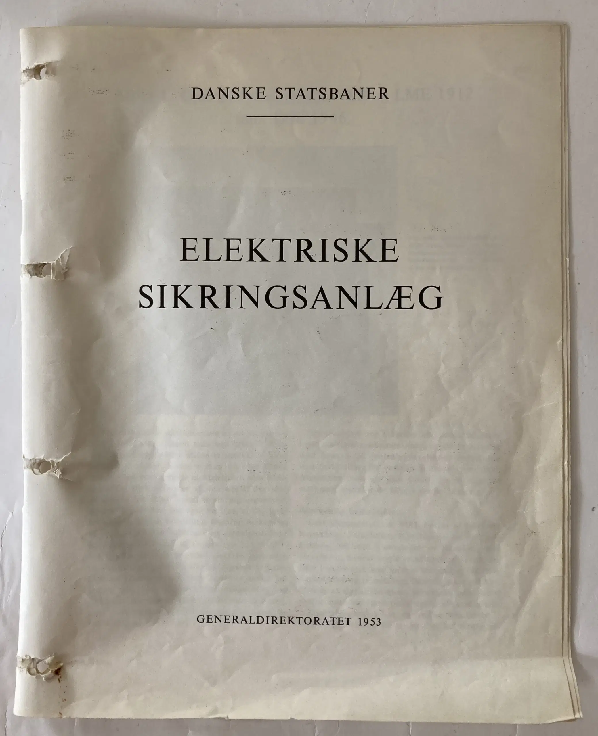 DSB Elektriske Sikringsanlæg 1953